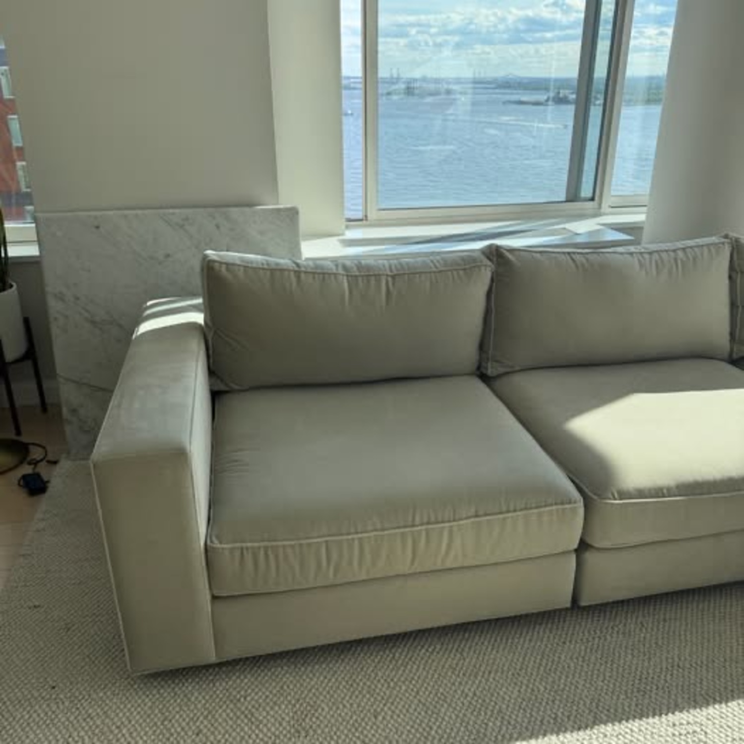 Restoration Hardware Sofa in Dove Velvet - image-4