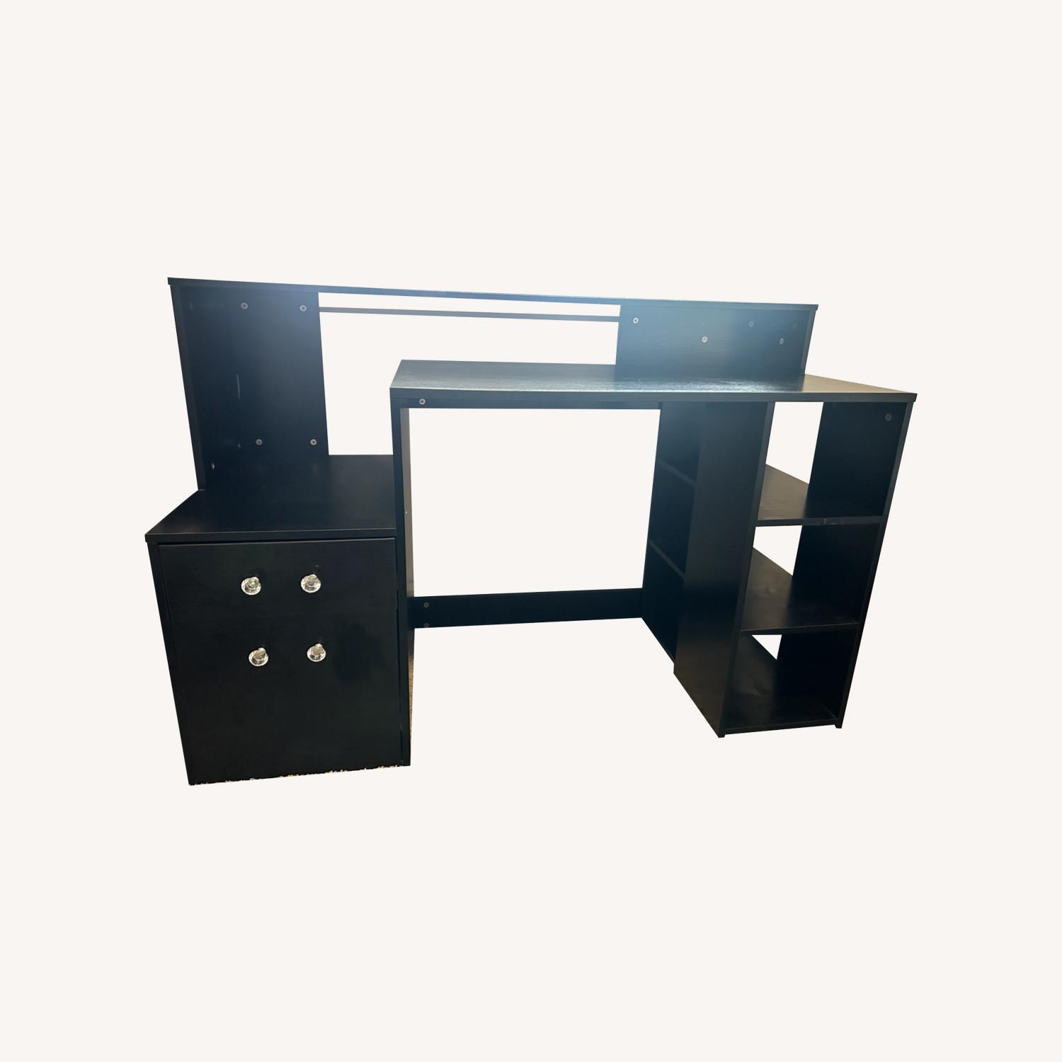 Black Three Tier Desk - image-0
