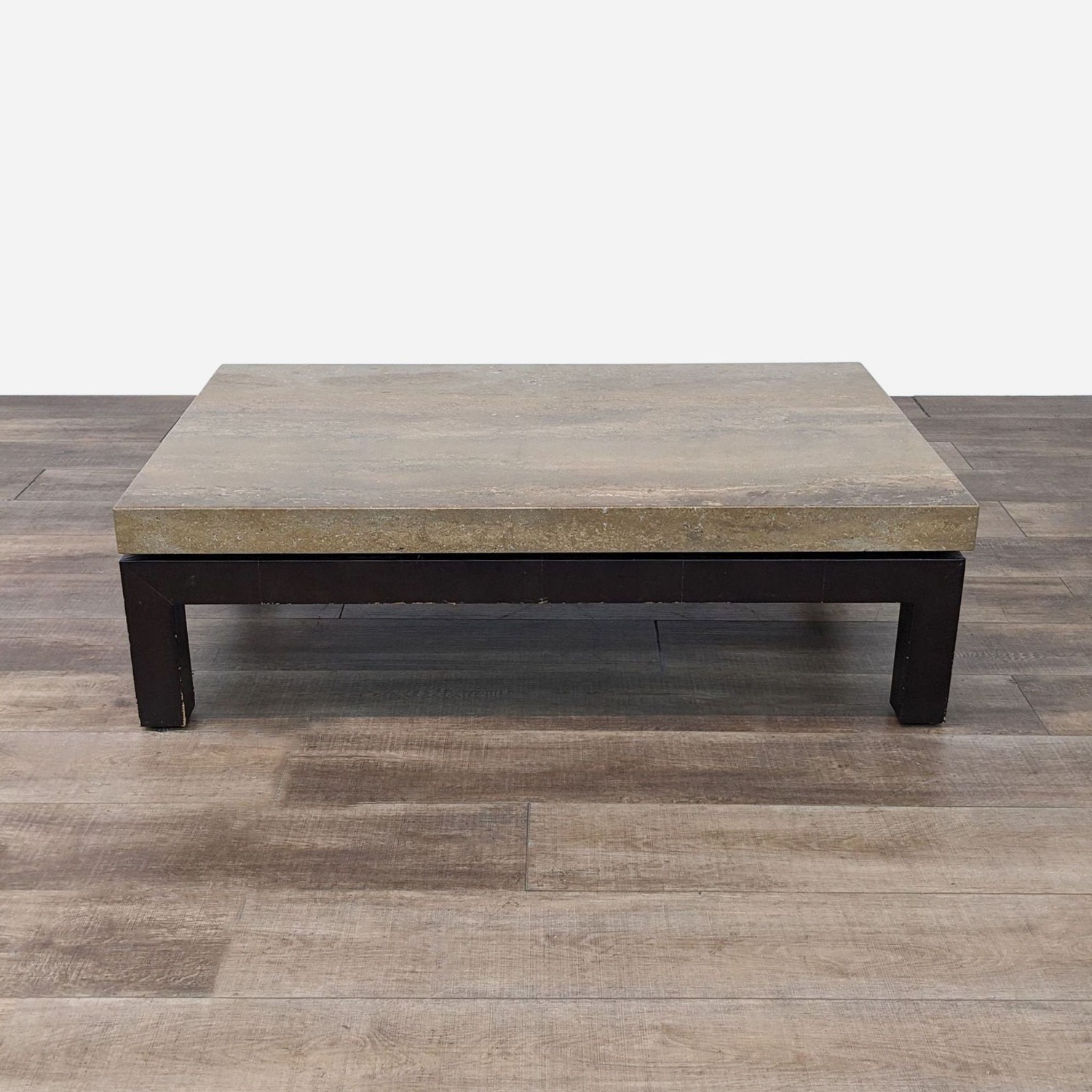 Stone International Travertine Top Coffee Table - image-1
