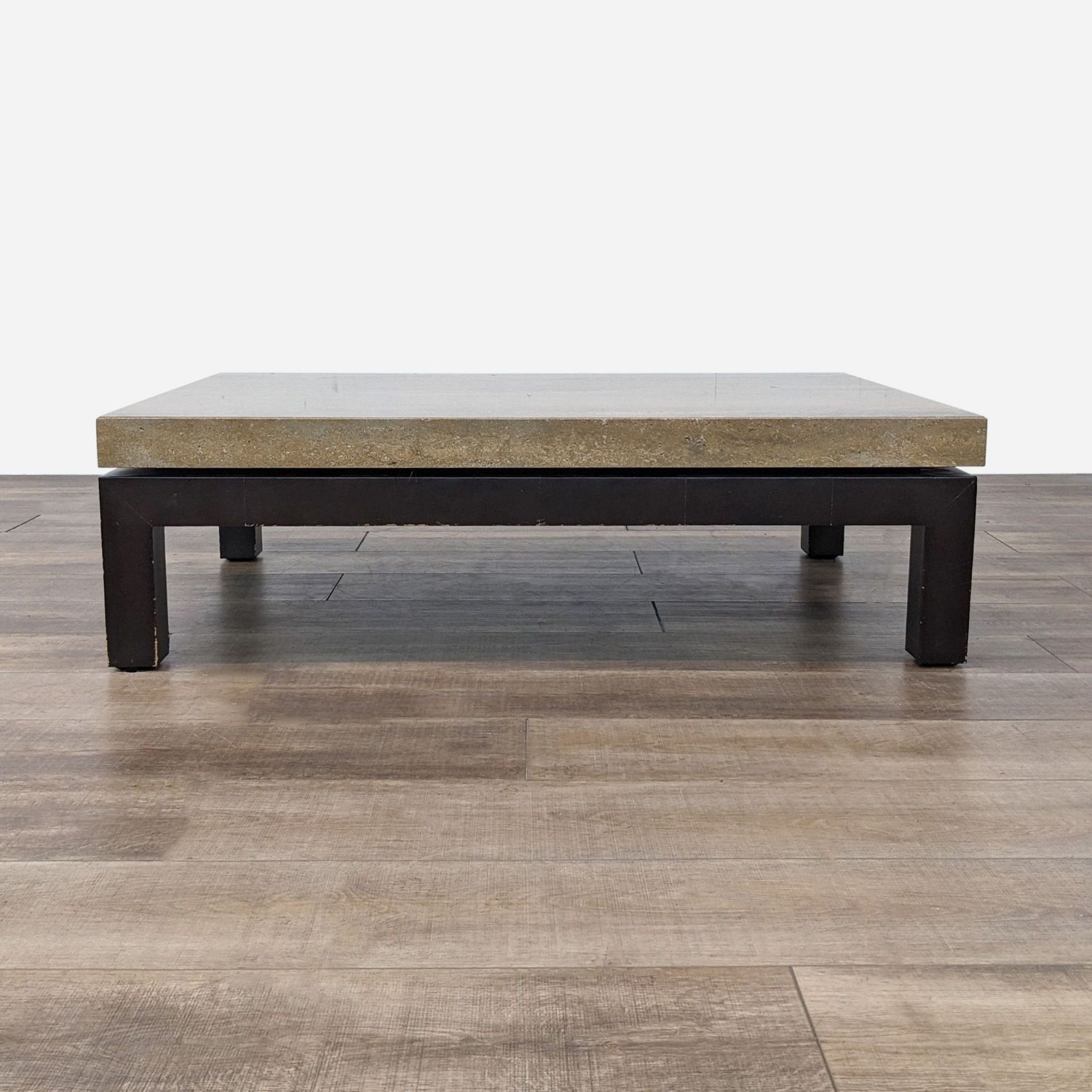 Stone International Travertine Top Coffee Table - image-2