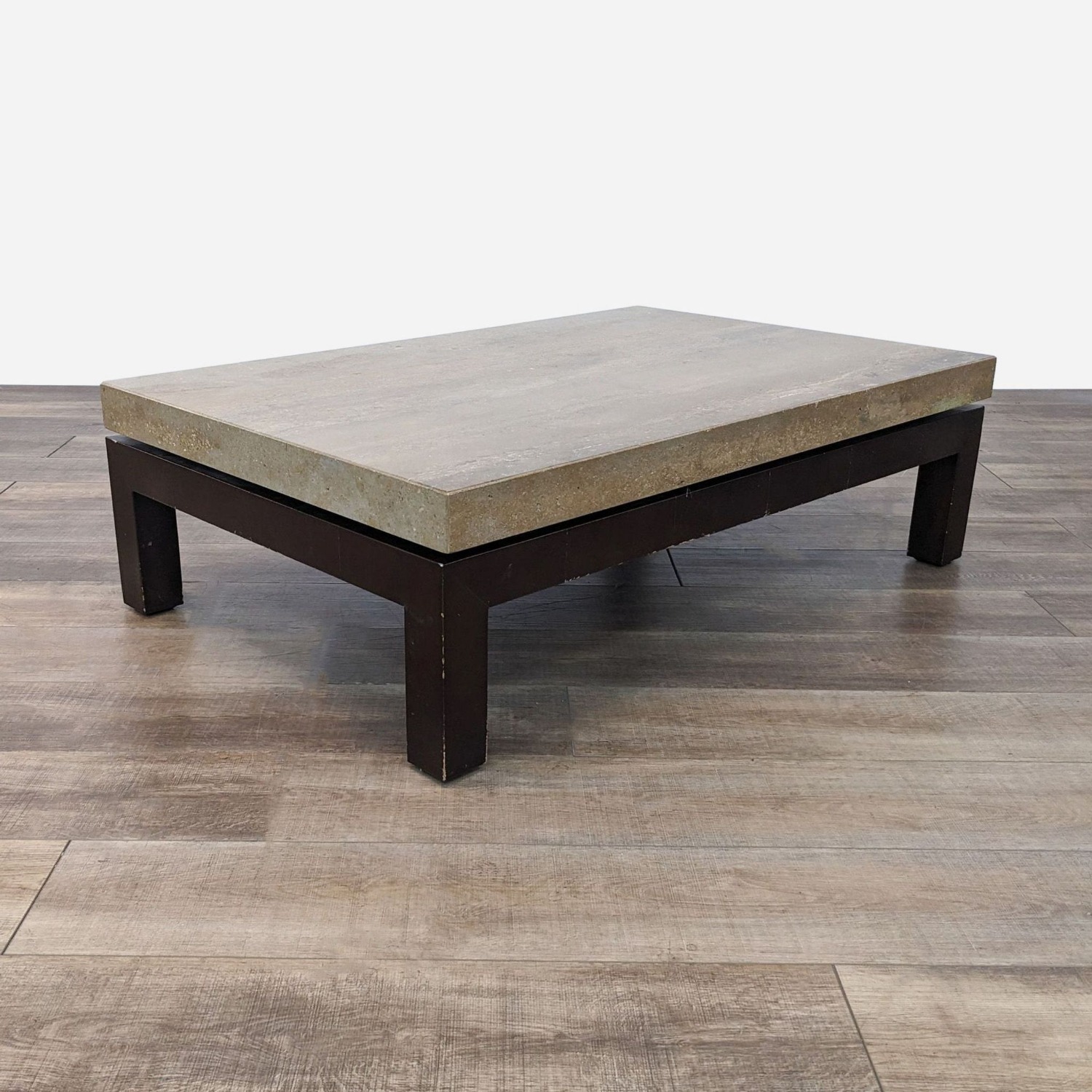 Stone International Travertine Top Coffee Table - image-3