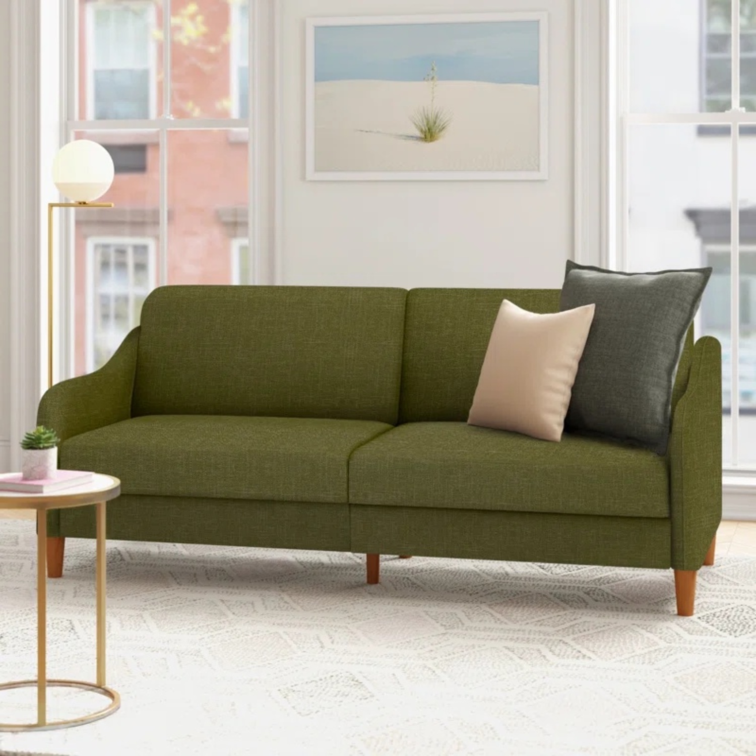 Aria 77" Round Arm Convertible Sofa - image-6