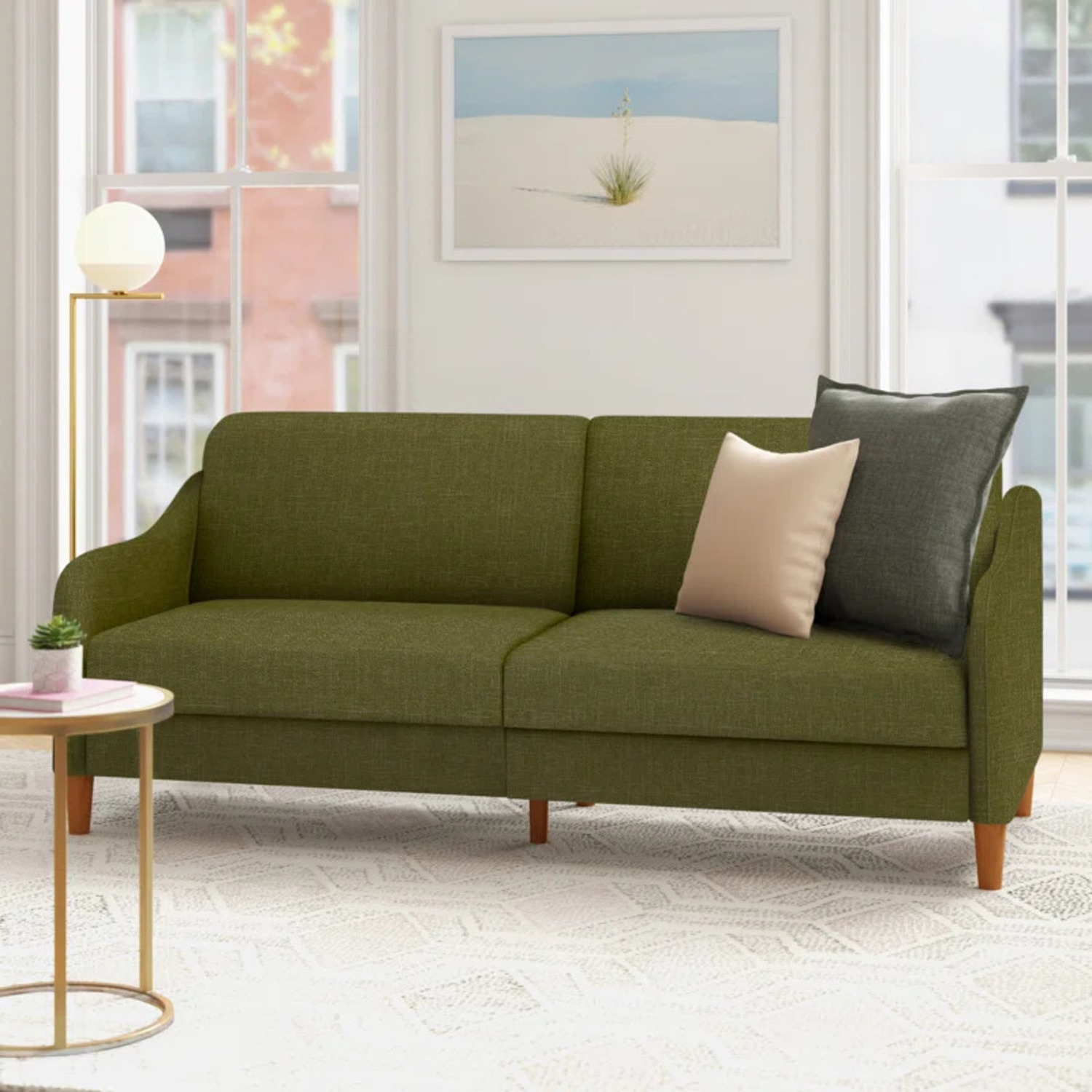 Aria 77" Round Arm Convertible Sofa - image-4