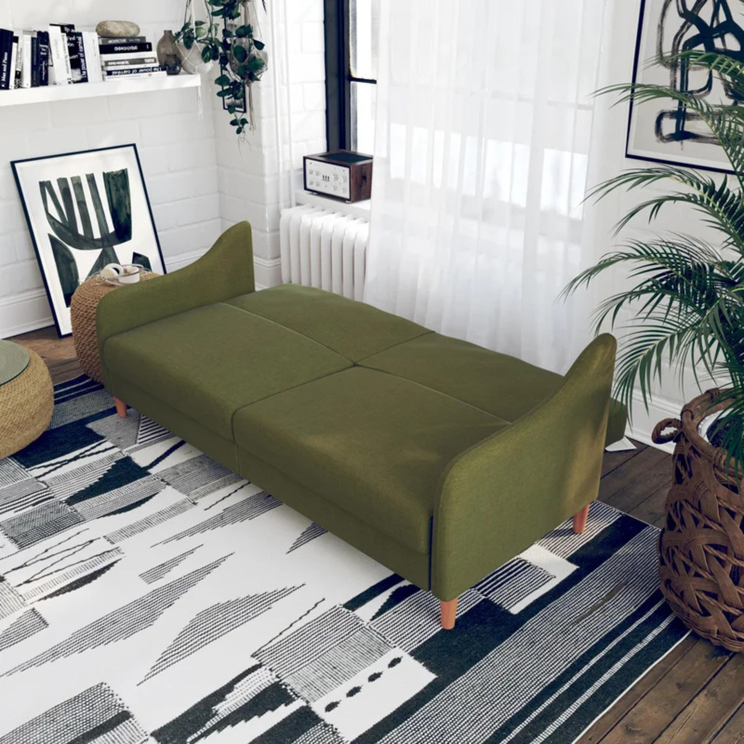 Aria 77" Round Arm Convertible Sofa - image-3