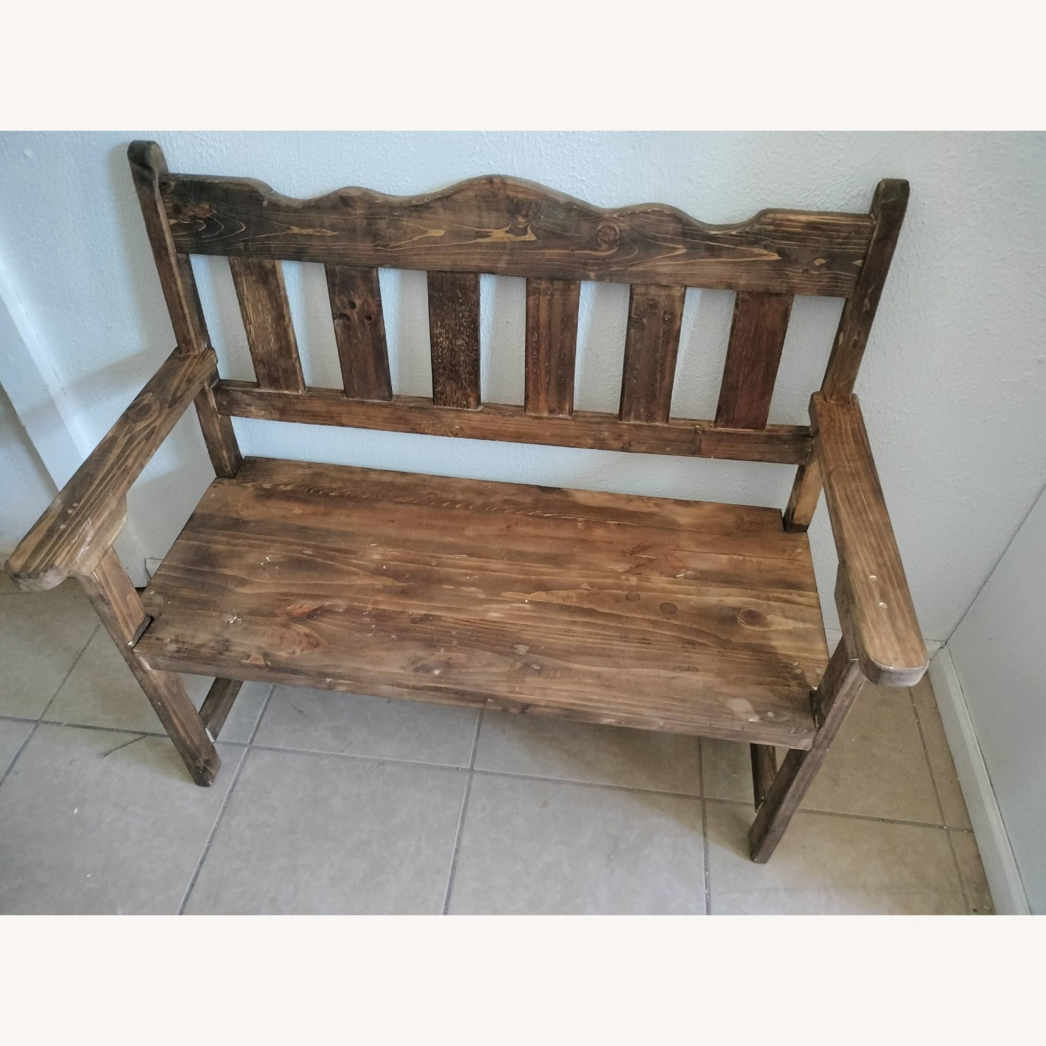 Rustic Wood Bench - image-3