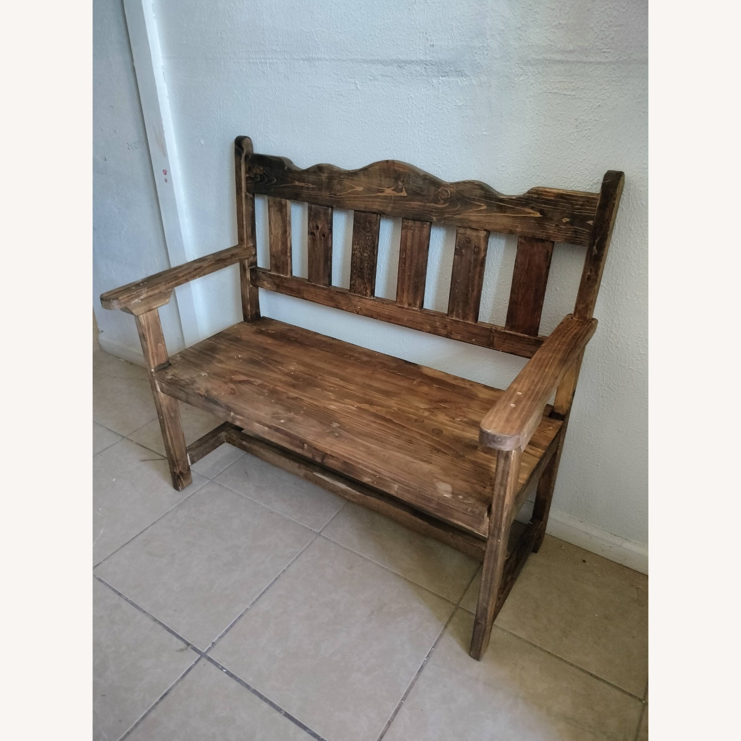 Rustic Wood Bench - image-1
