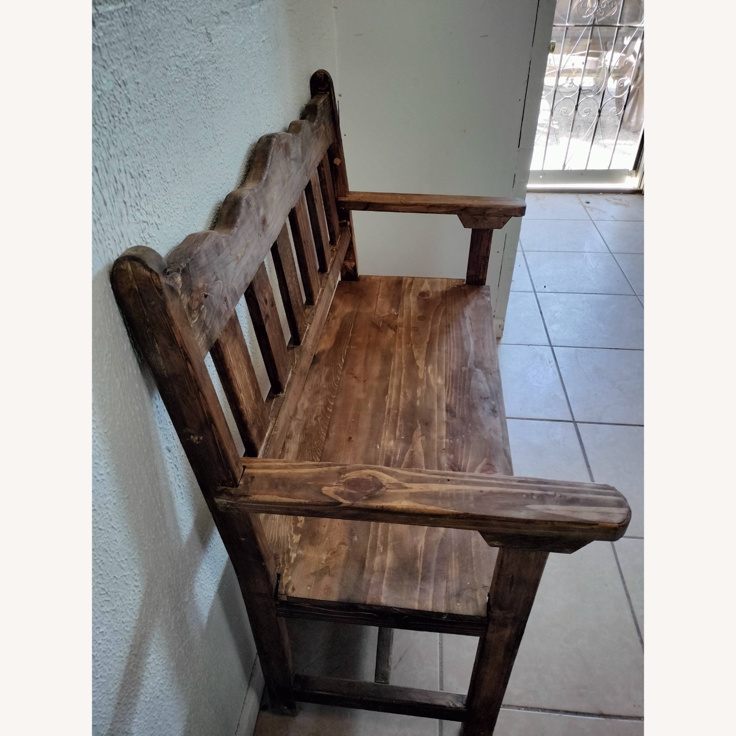 Rustic Wood Bench - image-4