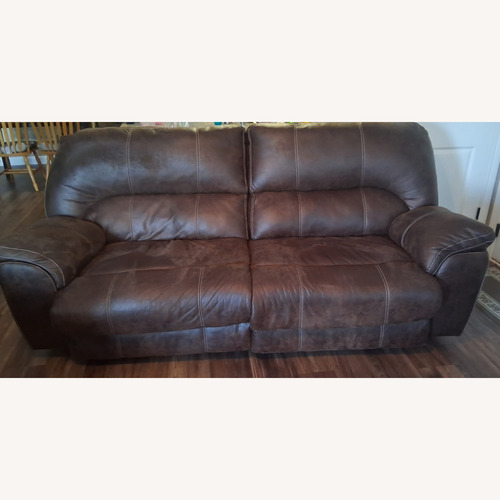 Used Stallion Brown Recliner Sofa for sale on AptDeco