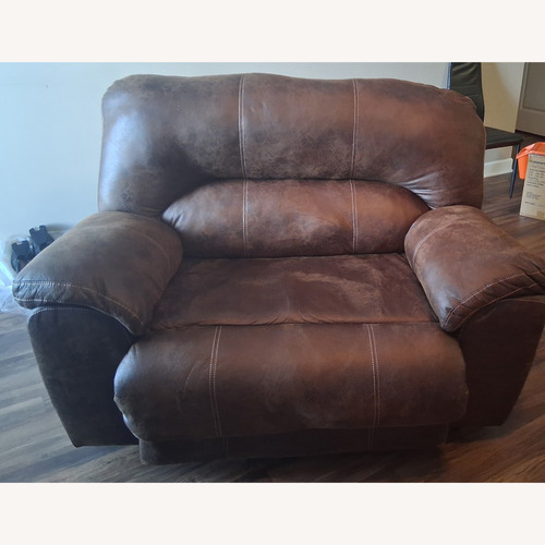 Used Stallion Brown Snuggle Recliner for sale on AptDeco