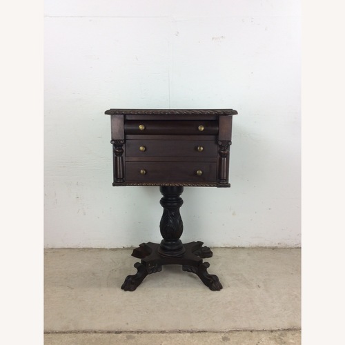 Used Empire Revival Carved Mahogany End Table for sale on AptDeco