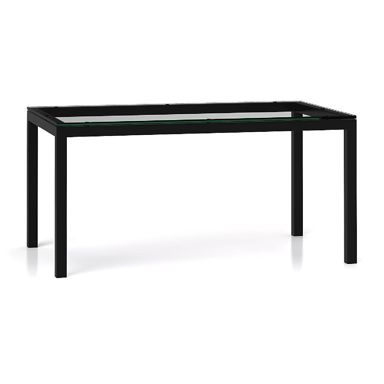 Crate & Barrel Rectangle Glass Top Dining Table  - image-4