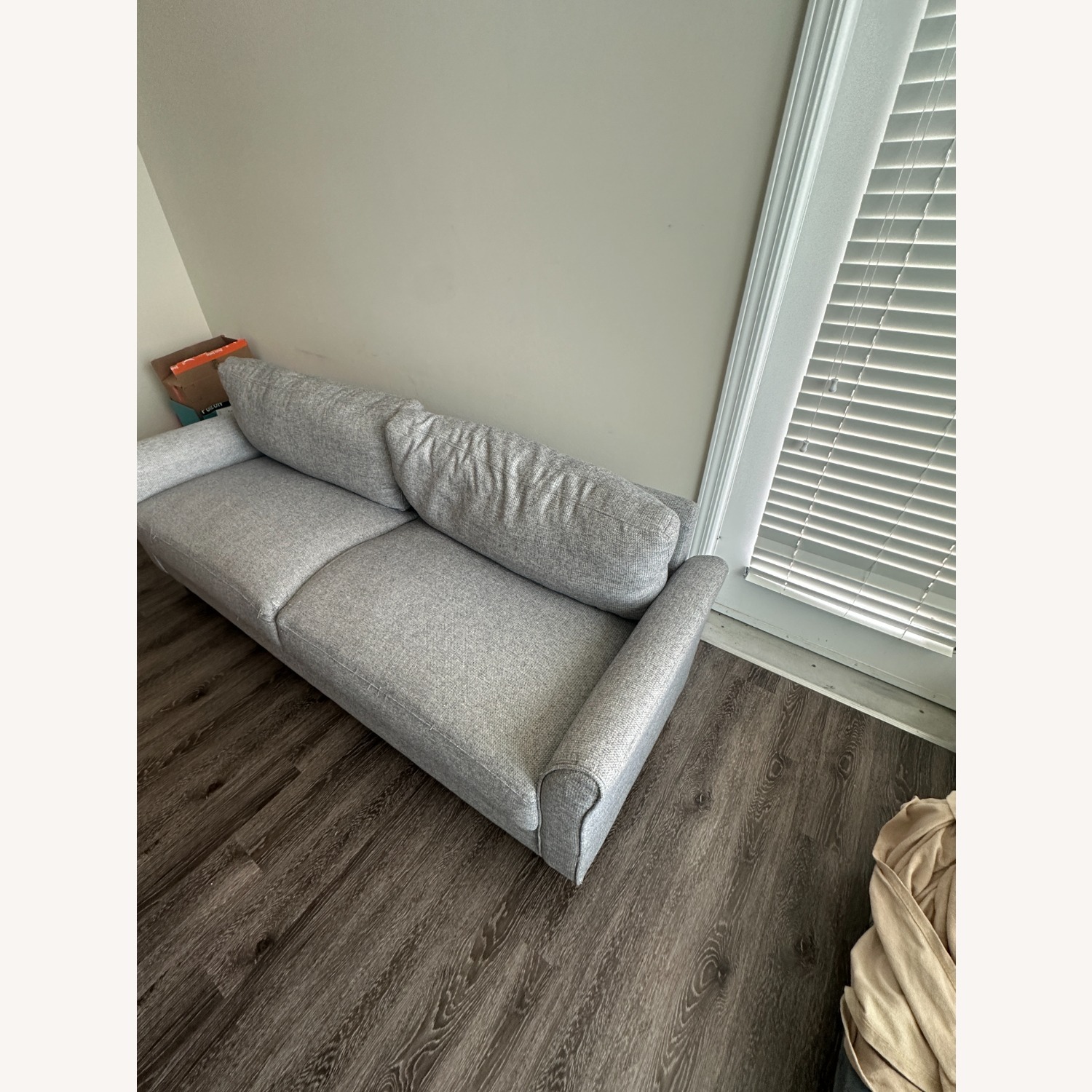Comfortable Light Grey Sofa Two Seats - image-2