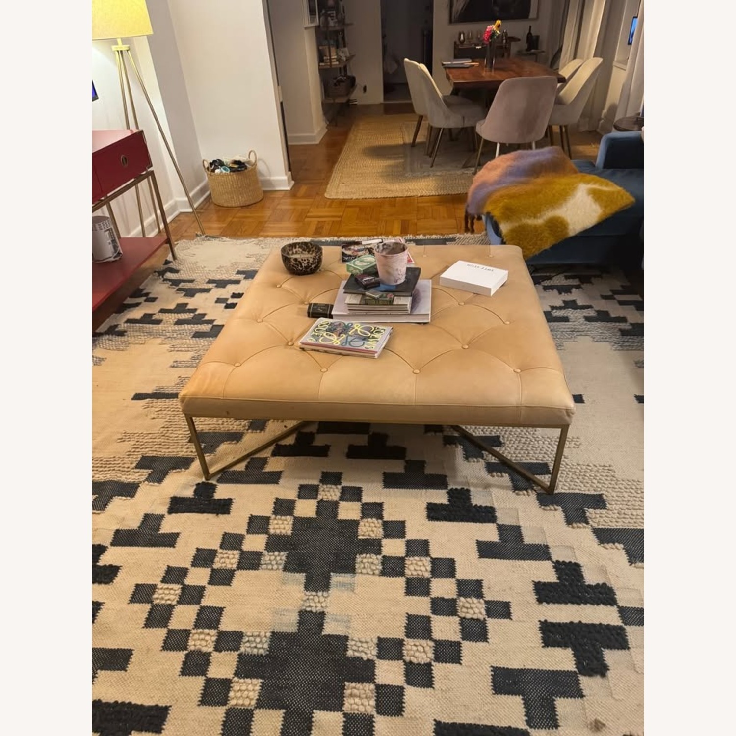 West Elm Maeve Square Leather Ottoman - image-2