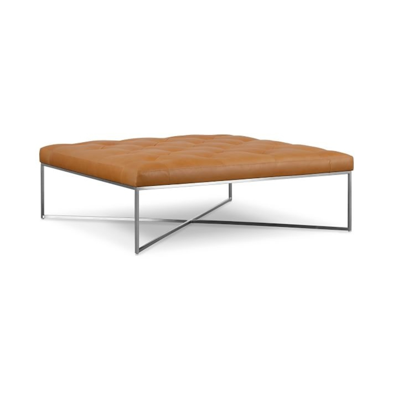 West Elm Maeve Square Leather Ottoman - image-4