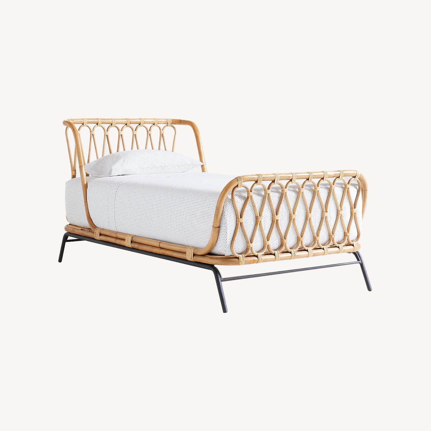 Crate & Barrel Rattan Kids Twin Bed - image-0
