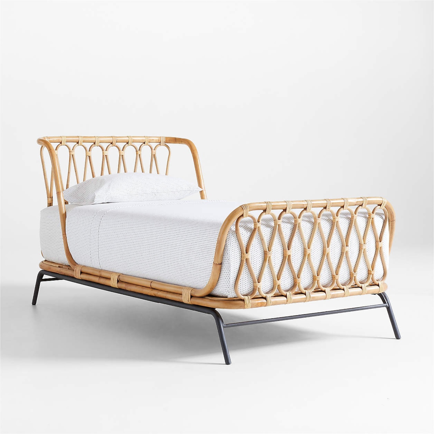 Crate & Barrel Rattan Kids Twin Bed - image-4