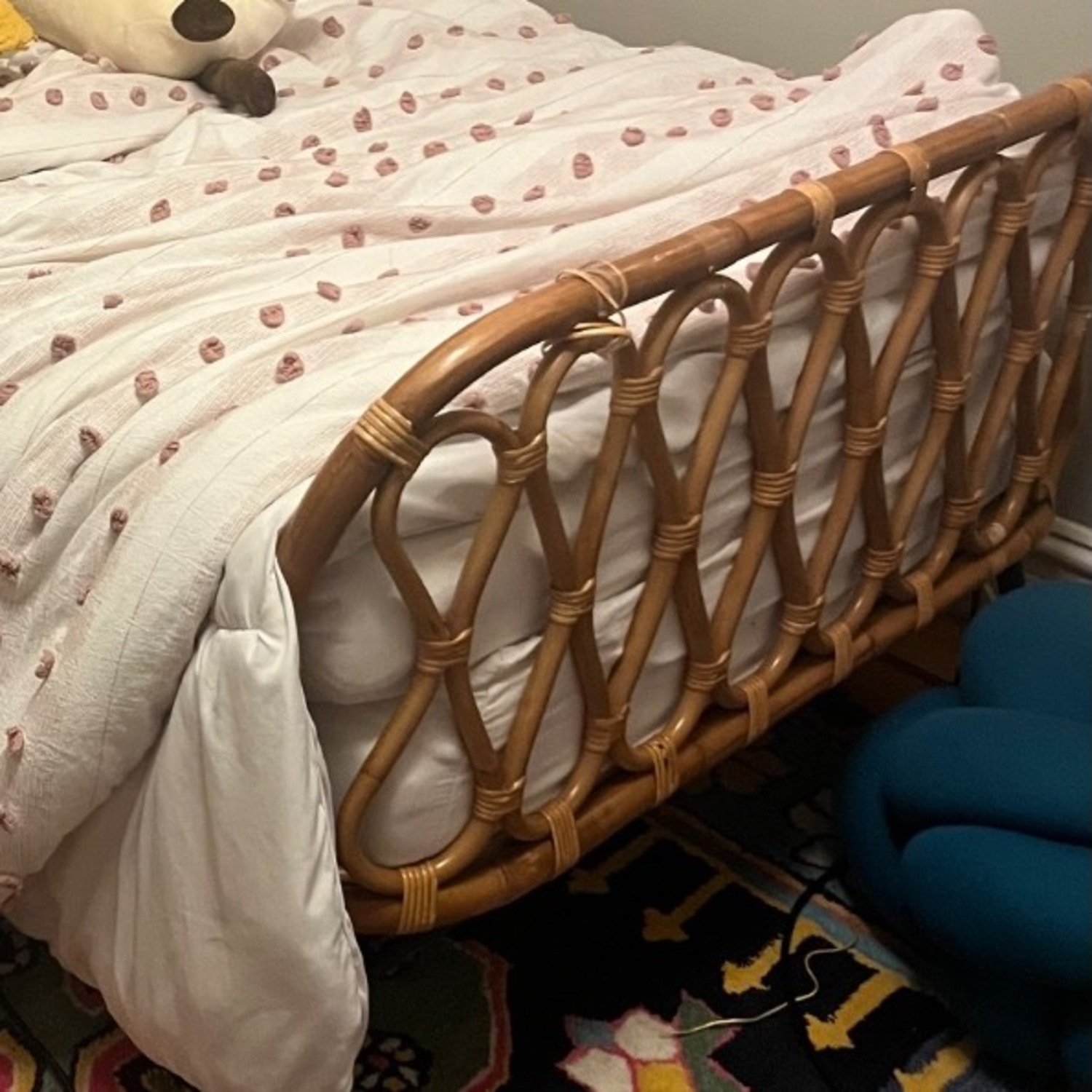 Crate & Barrel Rattan Kids Twin Bed - image-3
