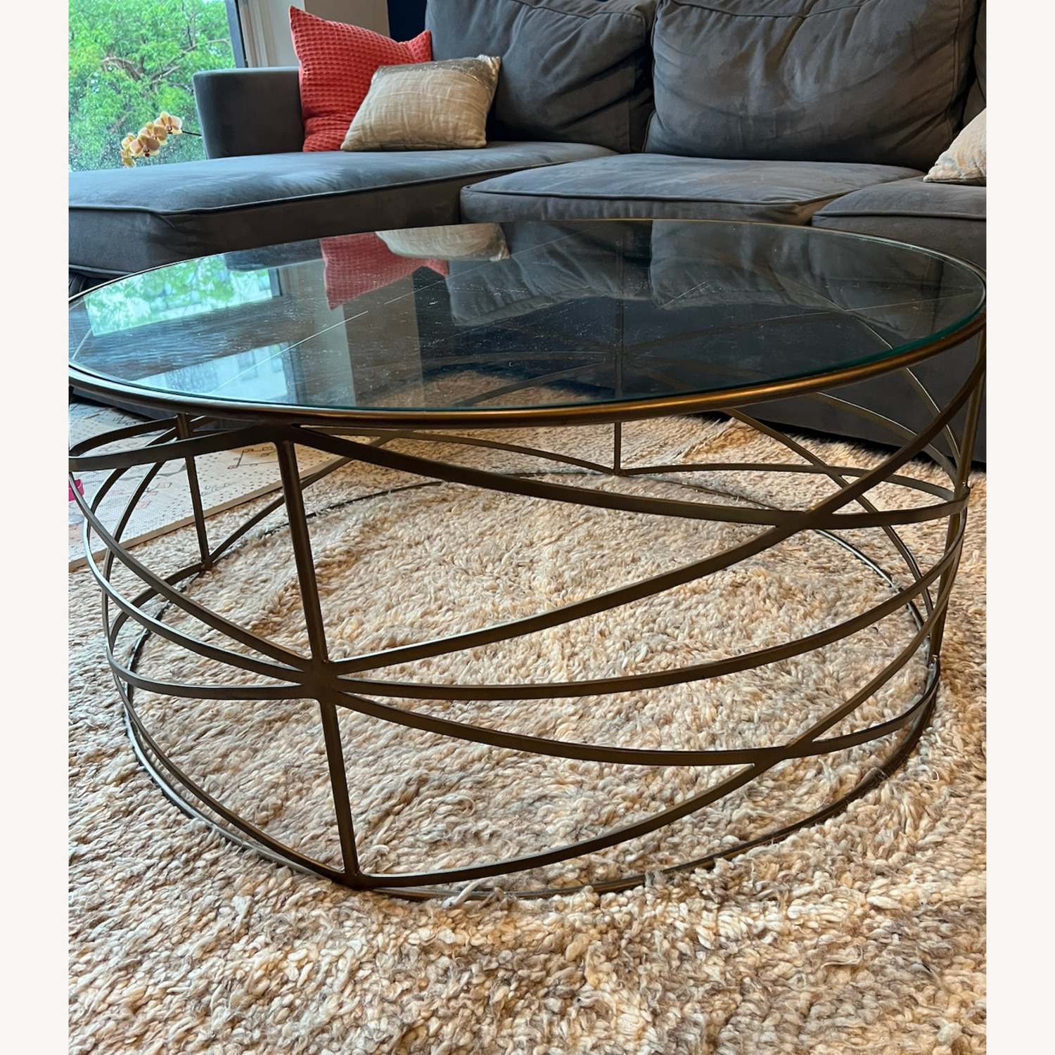 West Elm Glass Coffee Table - image-2