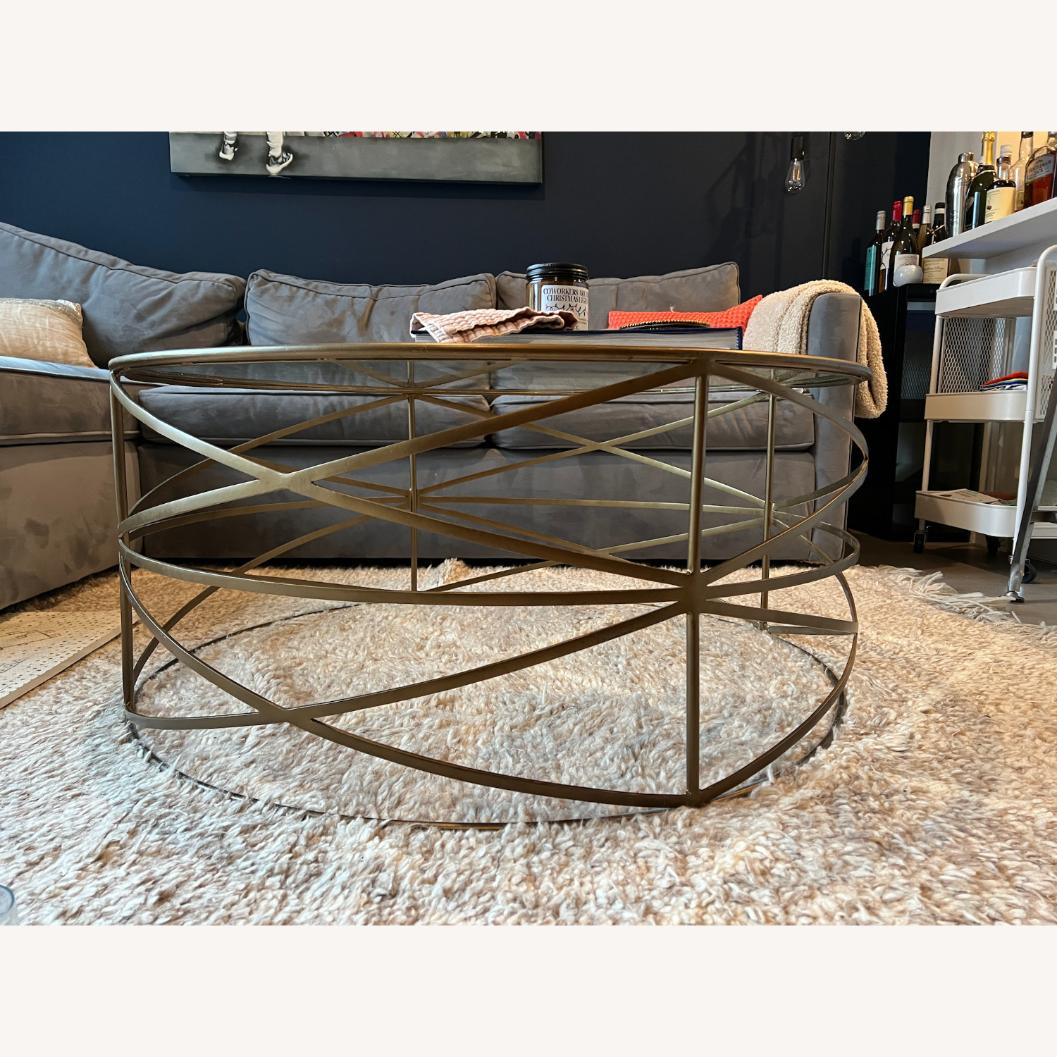West Elm Glass Coffee Table - image-1