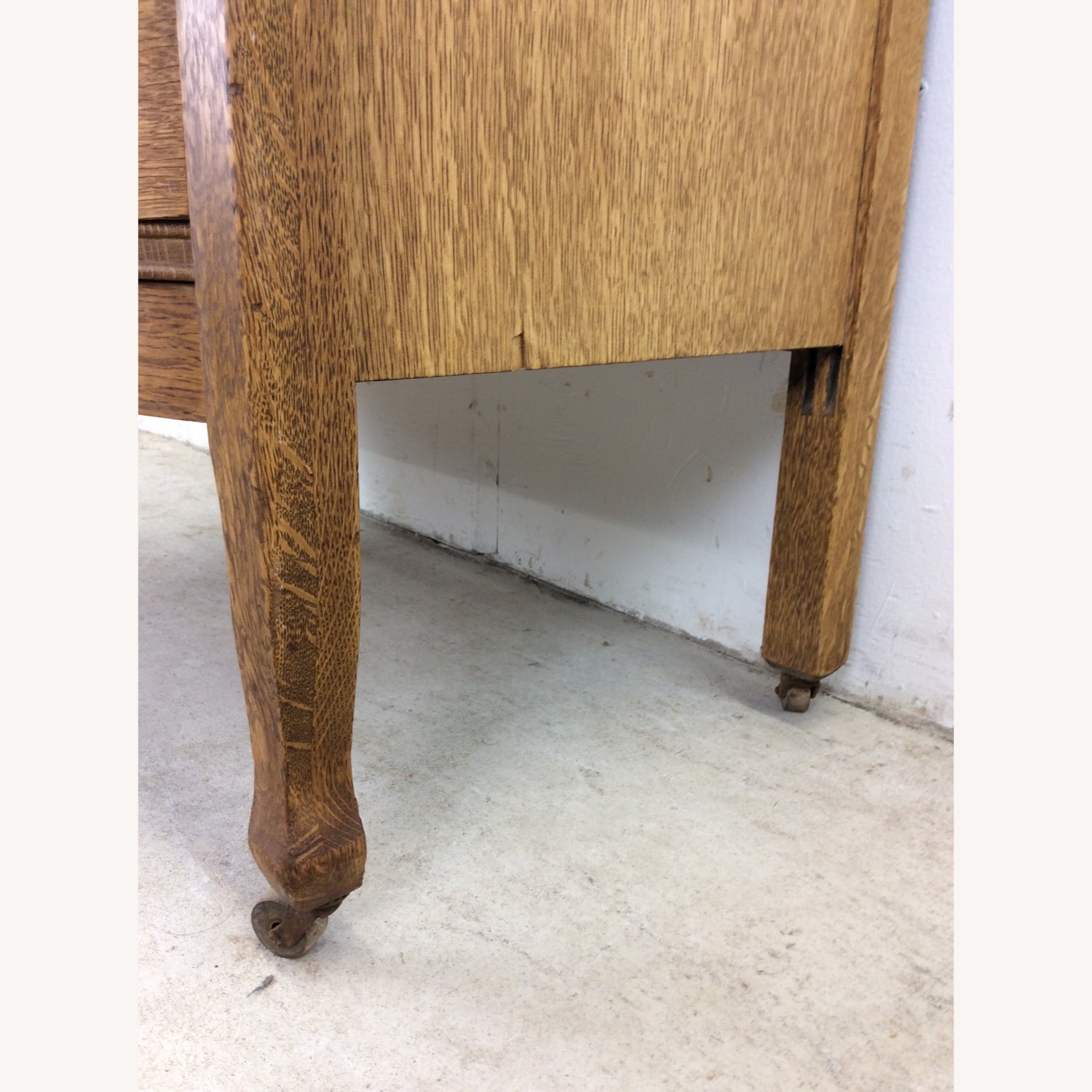 Antique Oak 3 Drawer Dresser with Oval Mirror - image-13