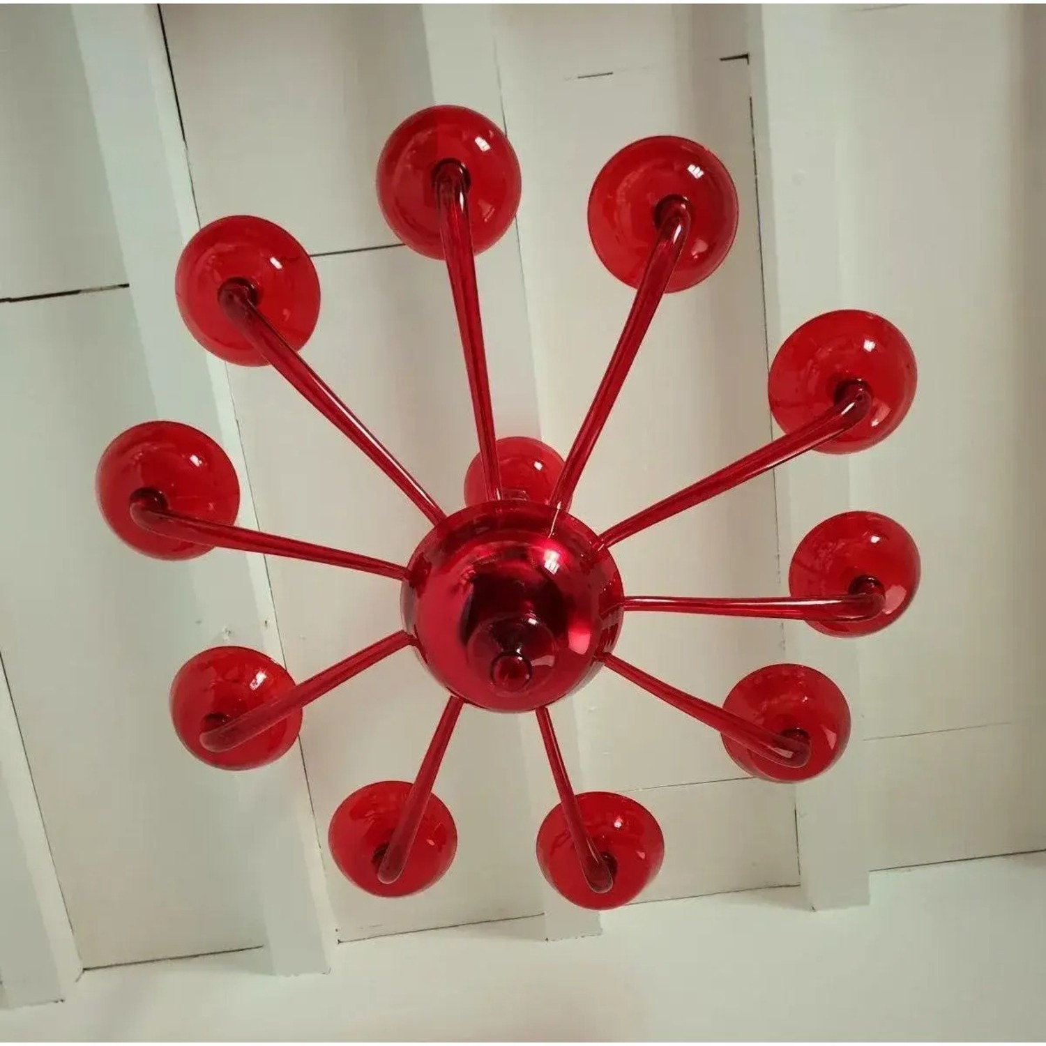 Antenoreo Venetian red Chandelier by Mazzega1946 - image-5
