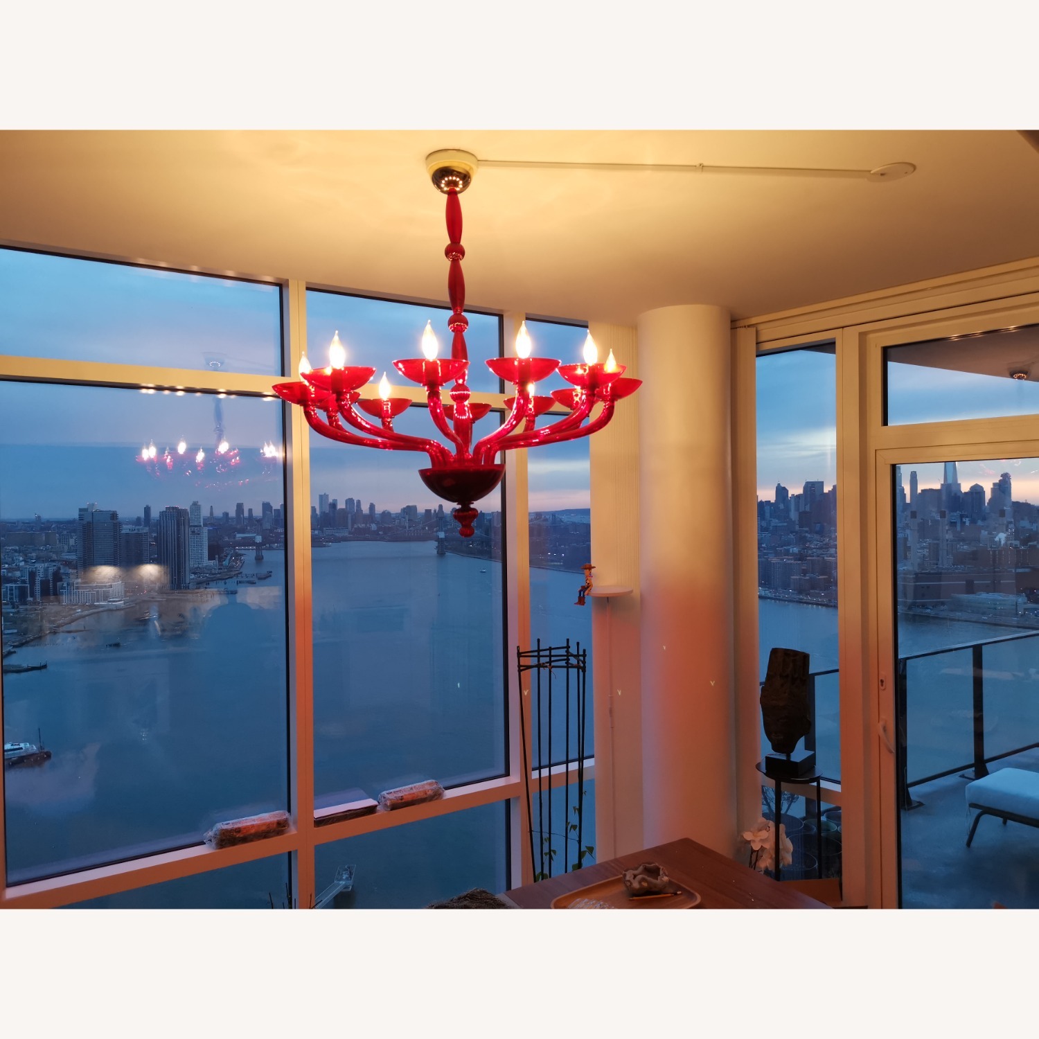 Antenoreo Venetian red Chandelier by Mazzega1946 - image-8