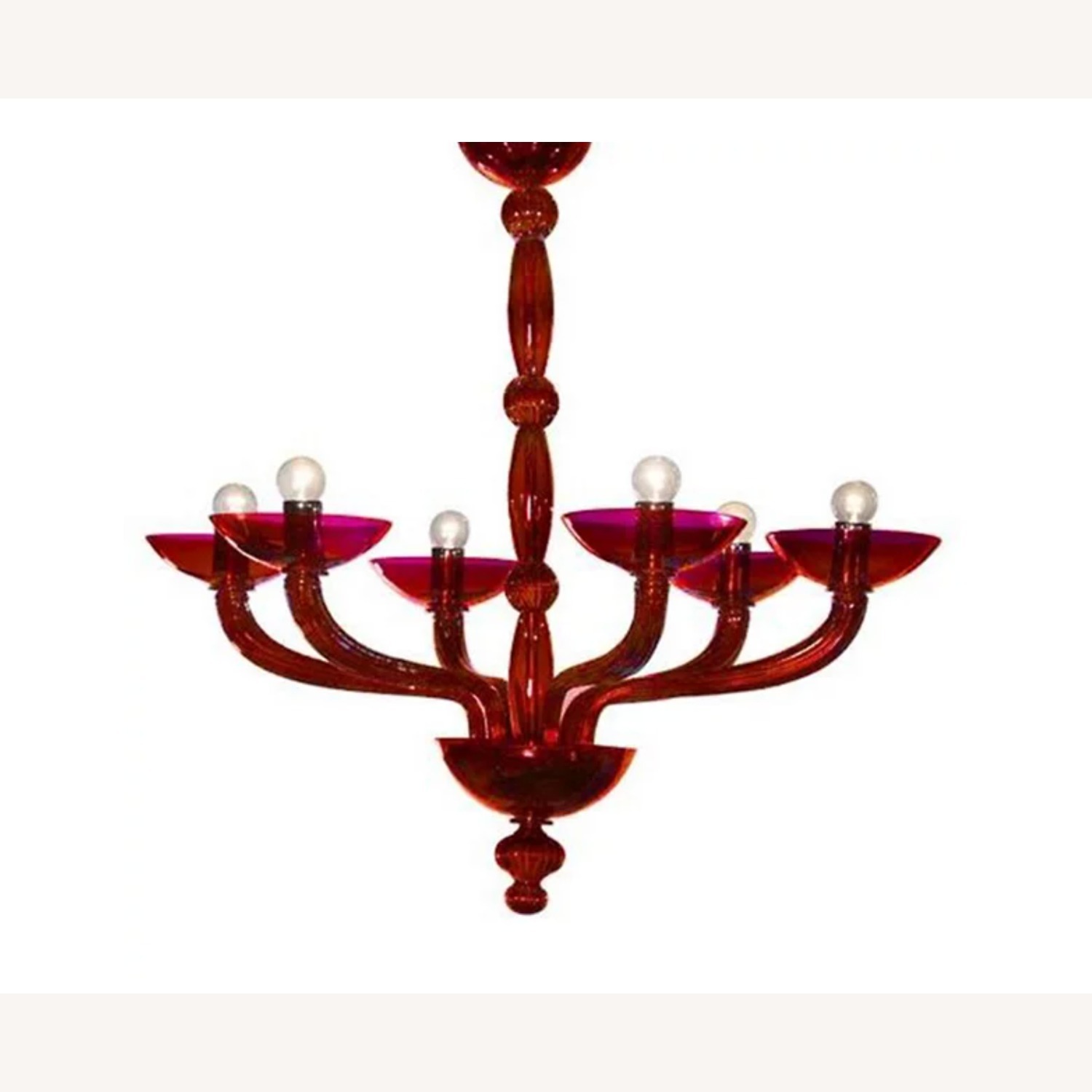 Antenoreo Venetian red Chandelier by Mazzega1946 - image-1