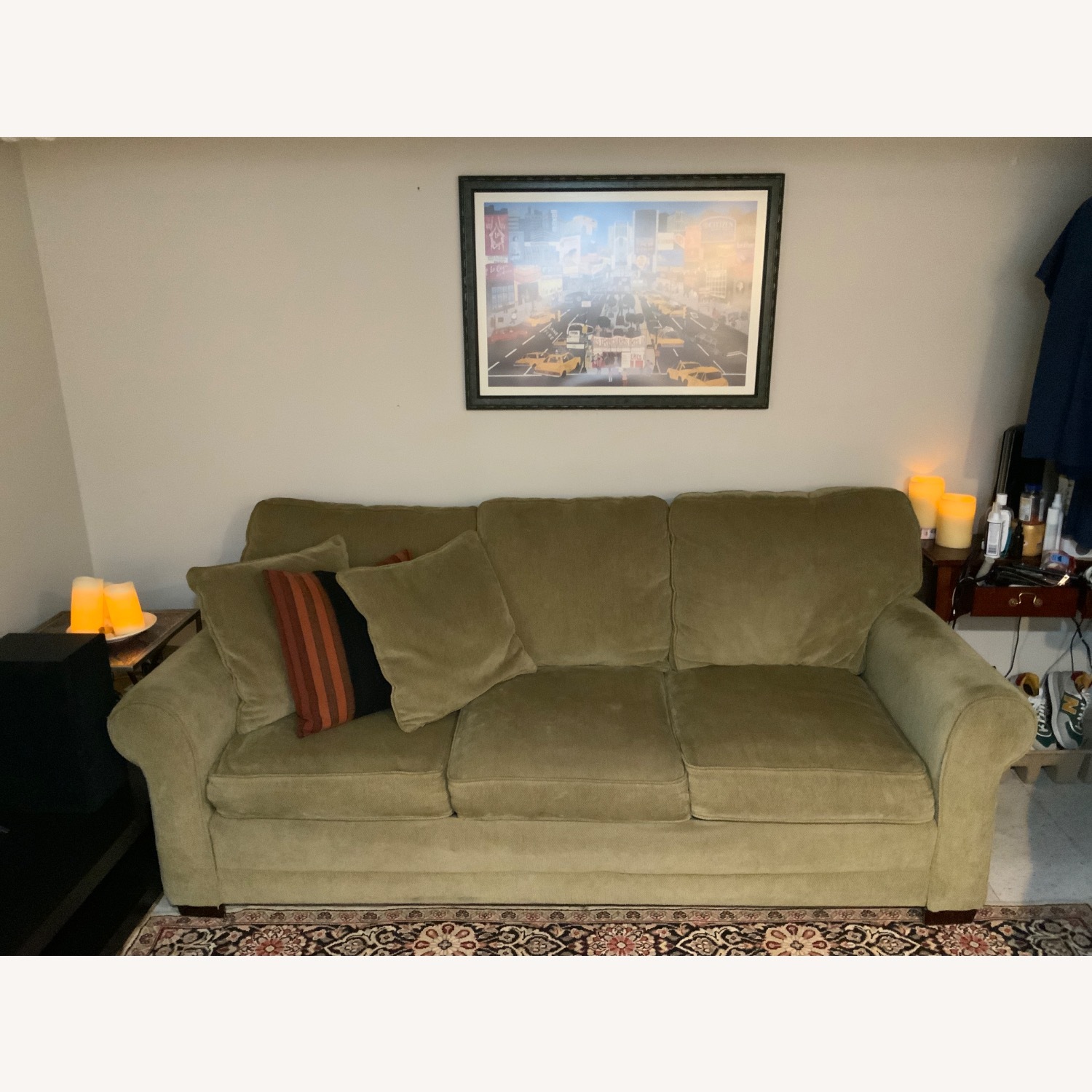 3-seater Sleeper Sofa in Green - image-2