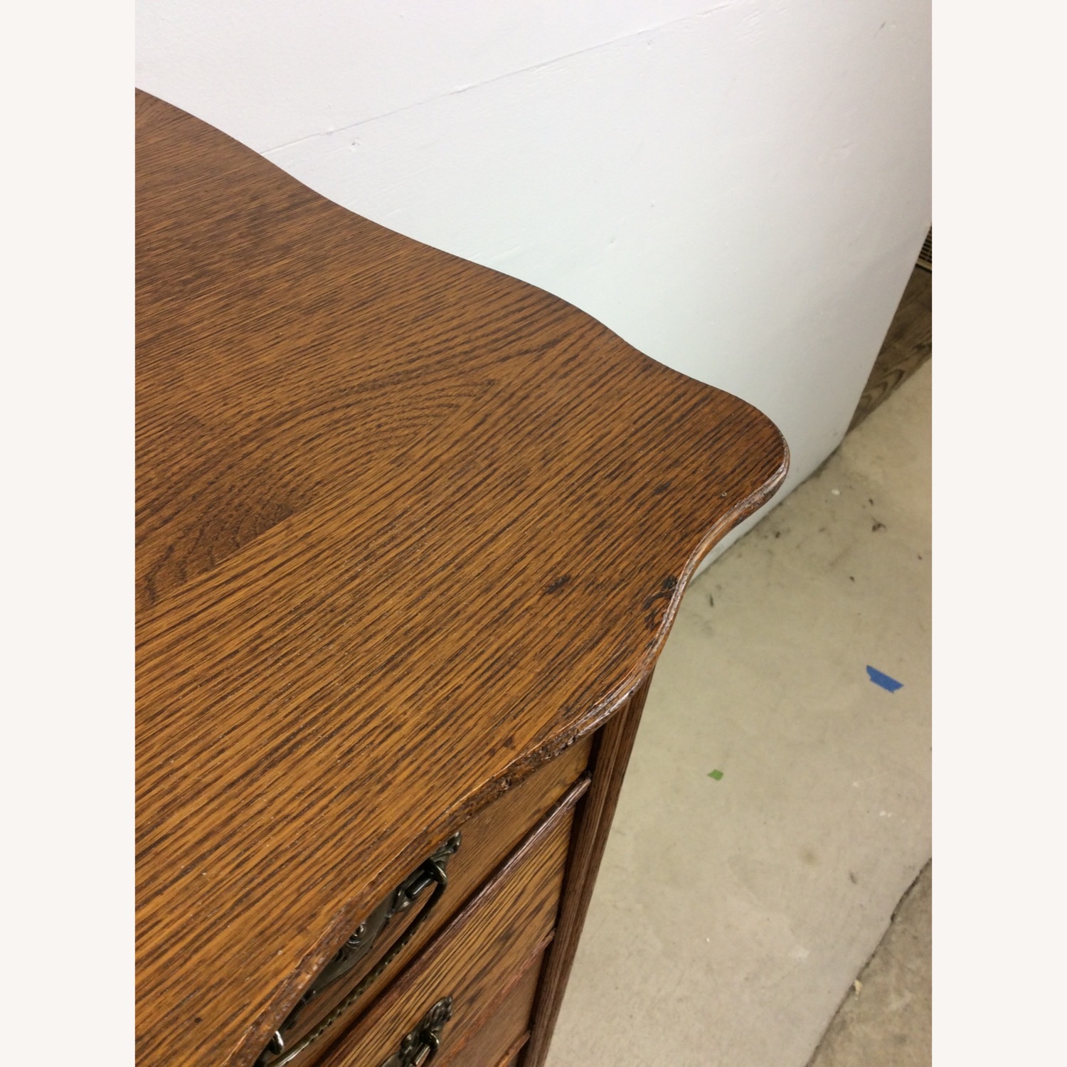 Antique Oak 6 Drawer Dresser with Brass Hardware - image-19