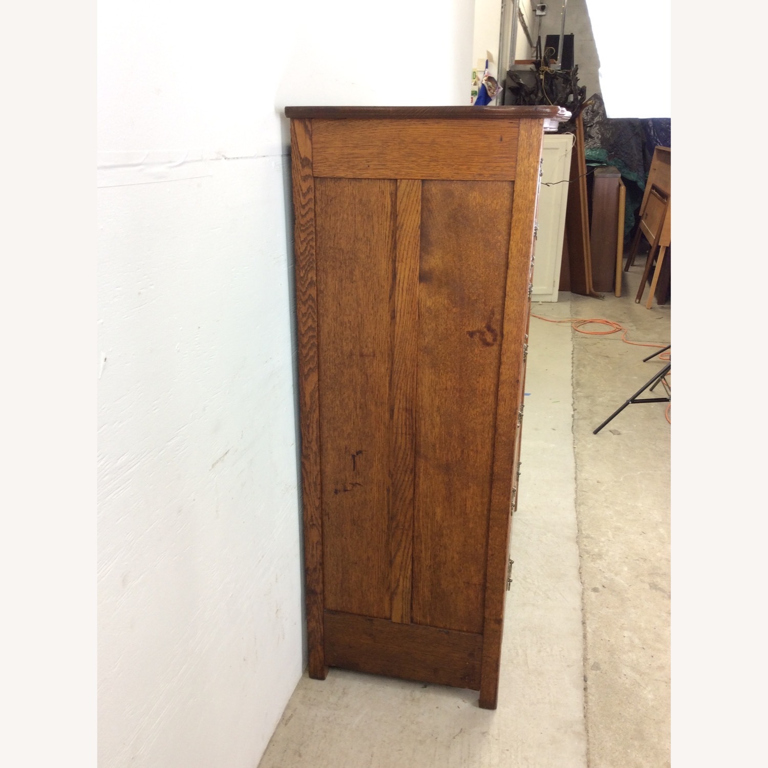 Antique Oak 6 Drawer Dresser with Brass Hardware - image-13