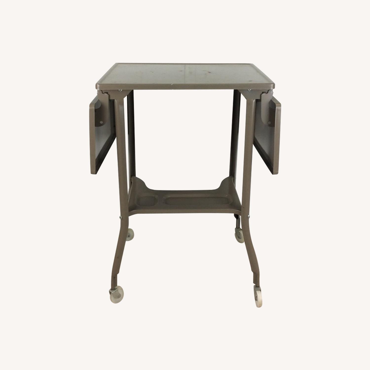 Industrial Typewriter Table with Drop Leafs - image-0