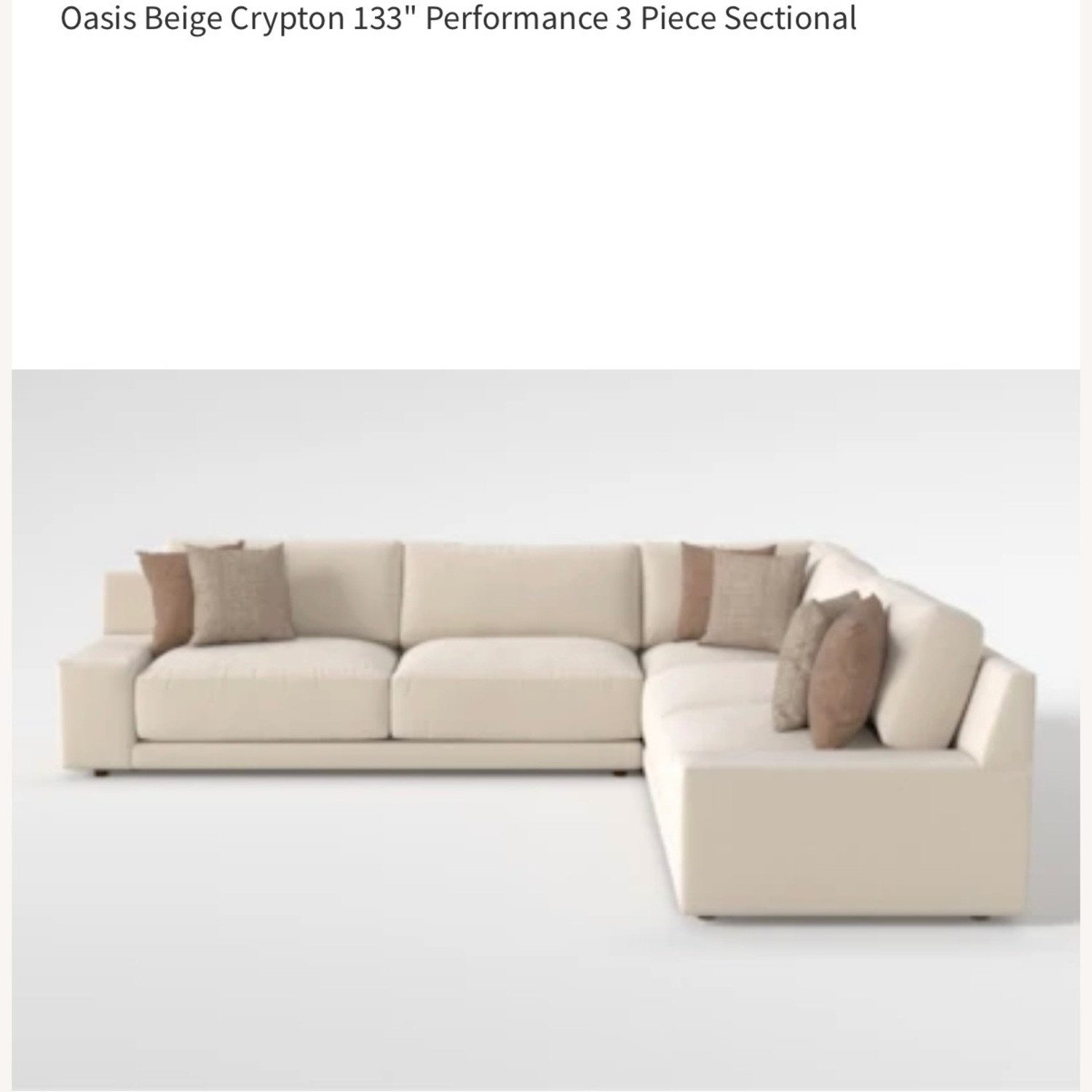 Oasis White Crypton 3 piece sectional - image-3