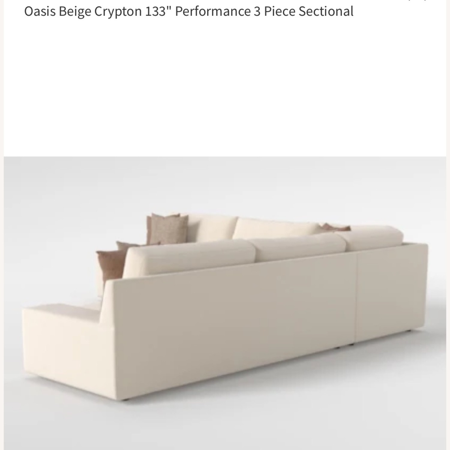 Oasis White Crypton 3 piece sectional - image-1