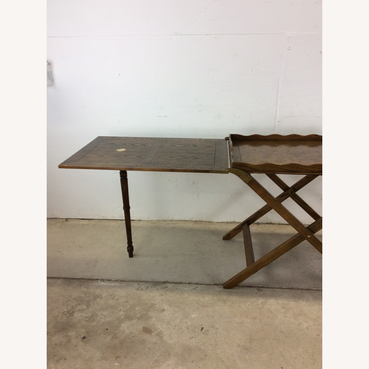 Vintage Campaign Serving Tray with 2 Folding Leafs - image-31