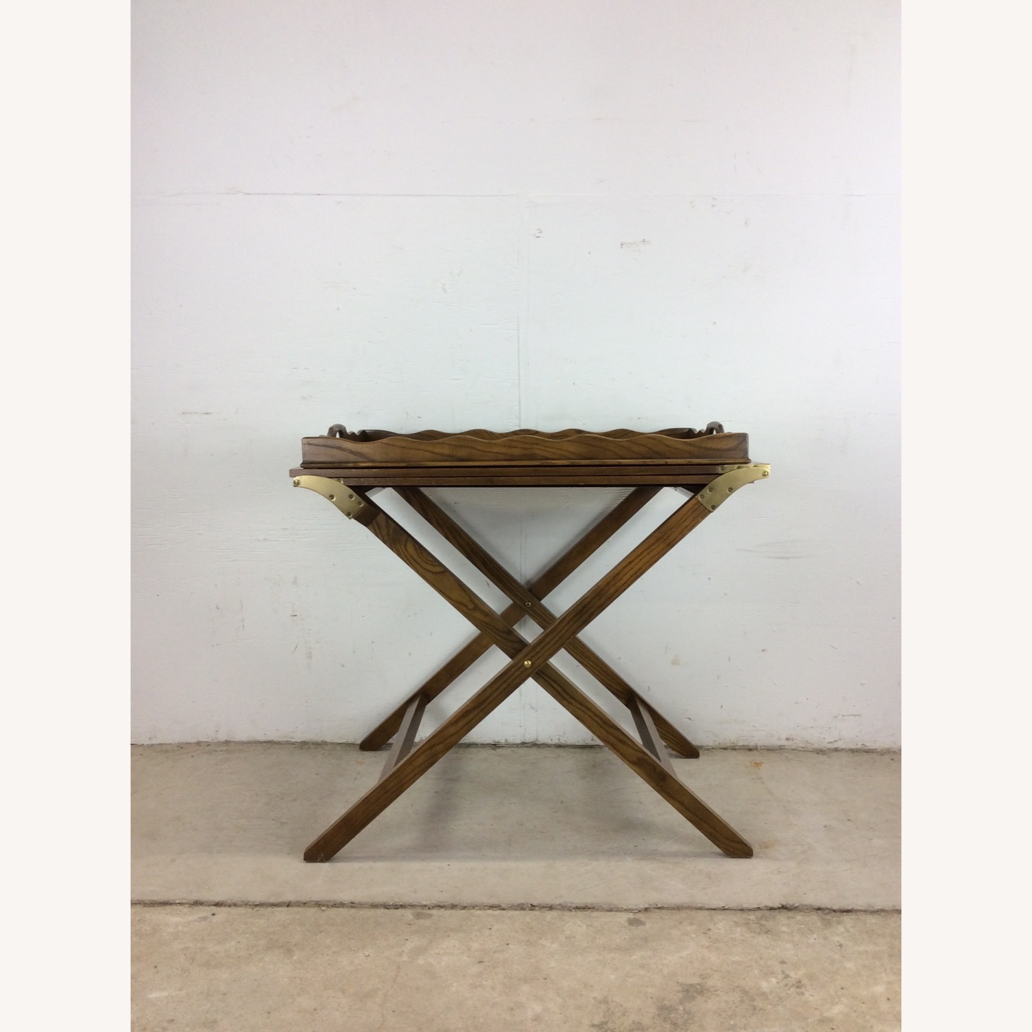 Vintage Campaign Serving Tray with 2 Folding Leafs - image-2