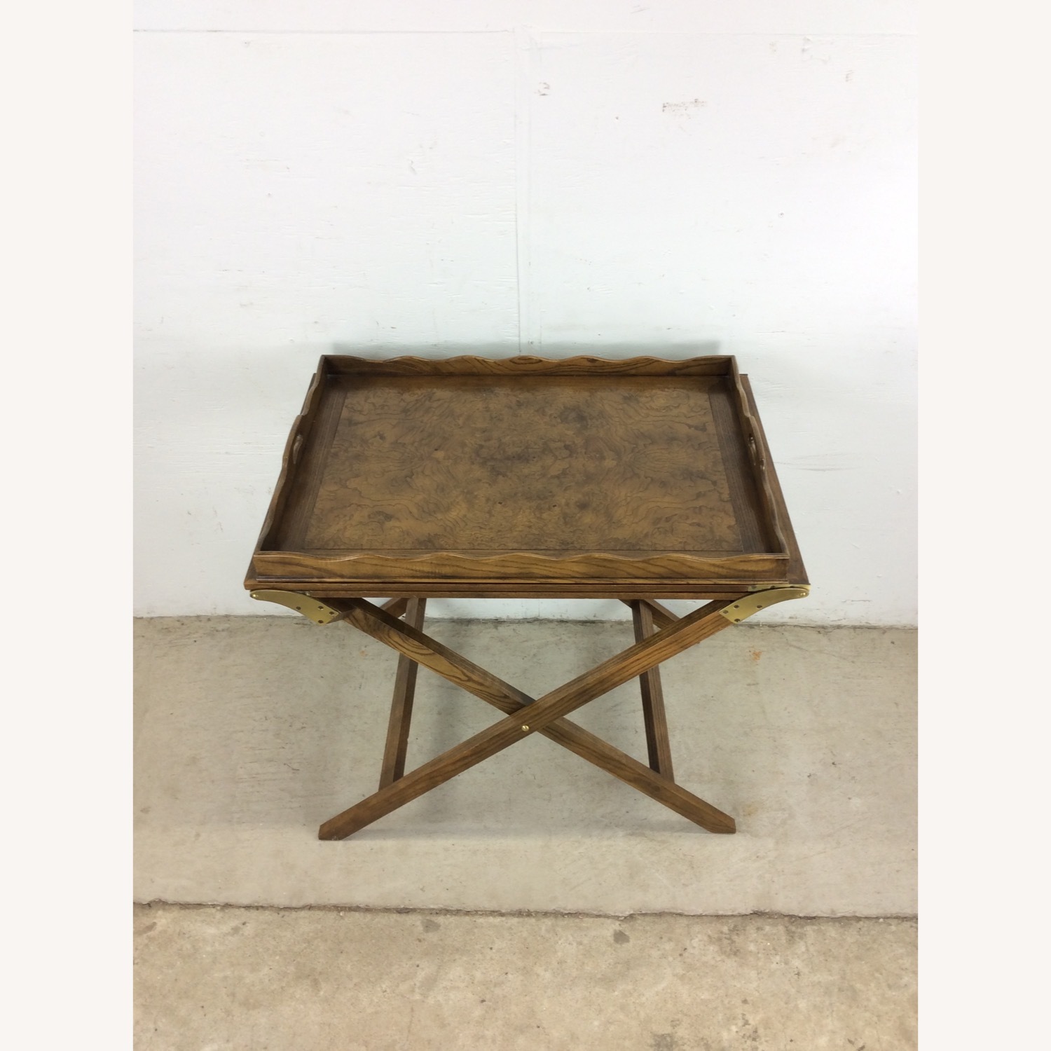 Vintage Campaign Serving Tray with 2 Folding Leafs - image-5