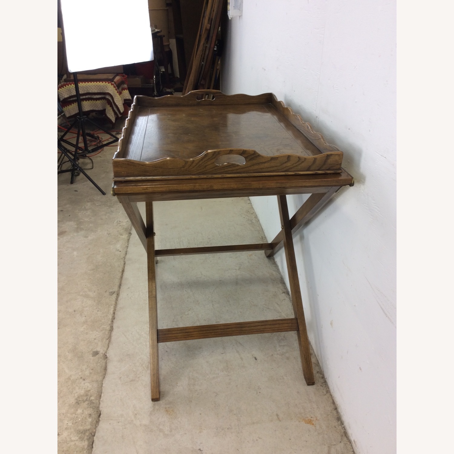 Vintage Campaign Serving Tray with 2 Folding Leafs - image-11