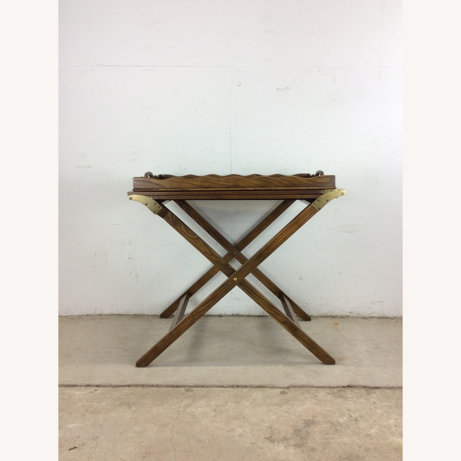 Vintage Campaign Serving Tray with 2 Folding Leafs - image-1