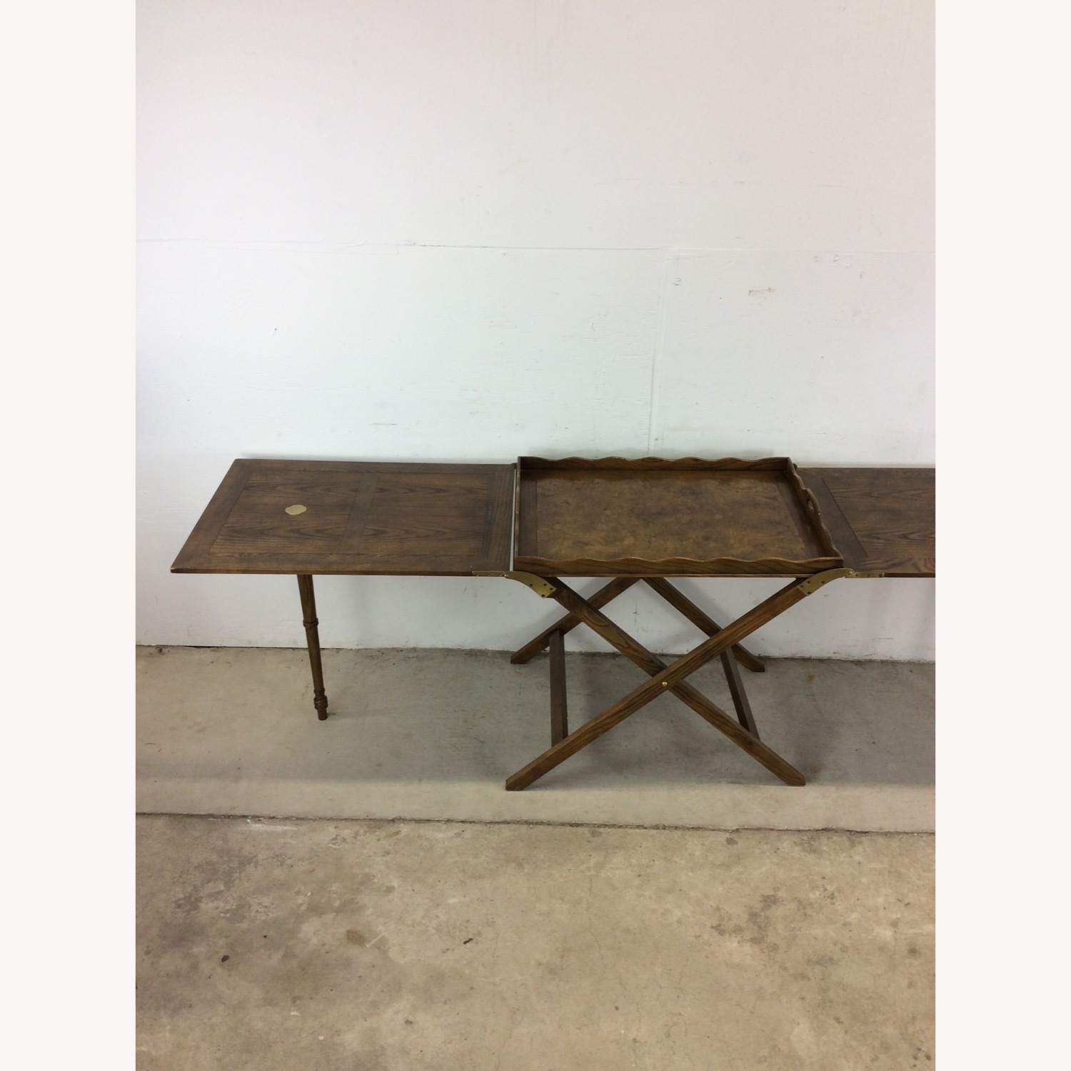 Vintage Campaign Serving Tray with 2 Folding Leafs - image-20