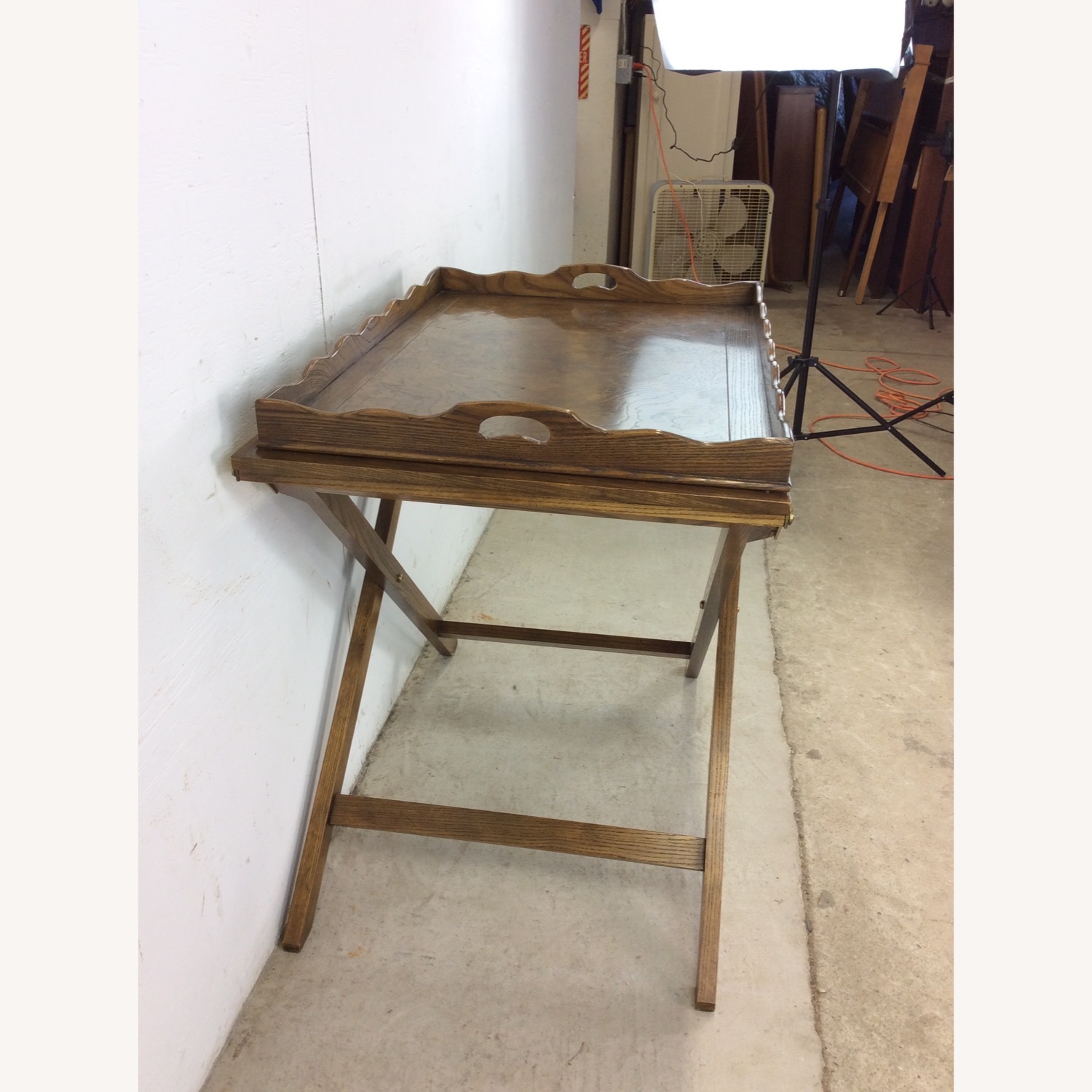 Vintage Campaign Serving Tray with 2 Folding Leafs - image-10