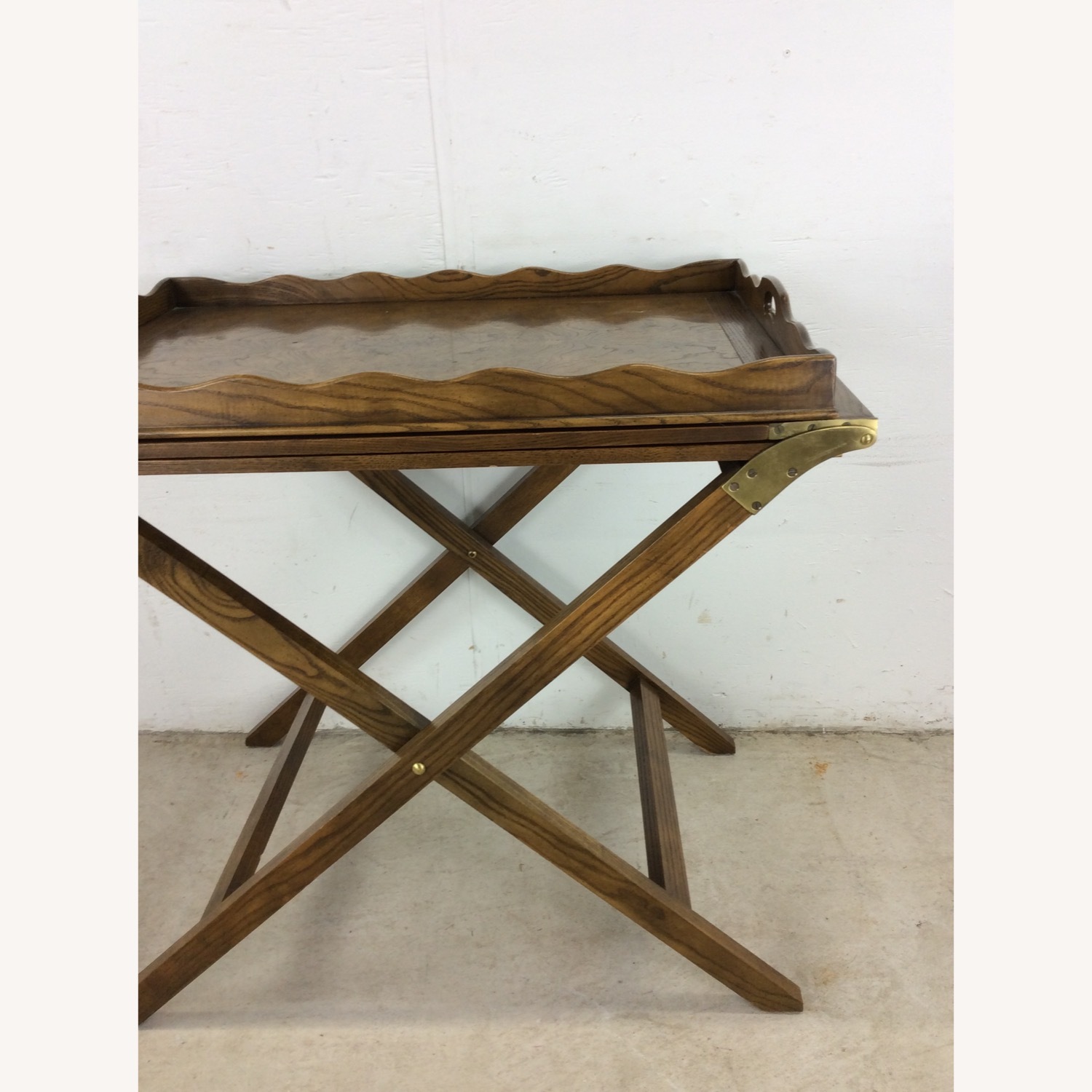 Vintage Campaign Serving Tray with 2 Folding Leafs - image-7