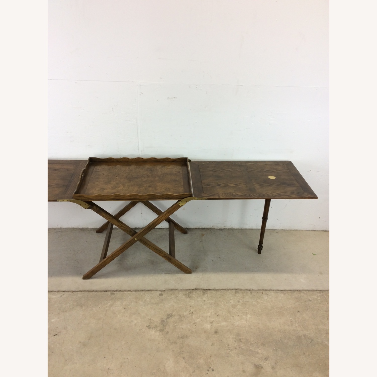 Vintage Campaign Serving Tray with 2 Folding Leafs - image-21