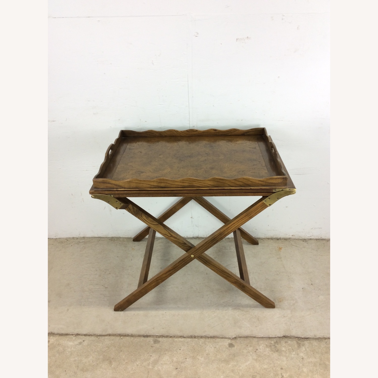 Vintage Campaign Serving Tray with 2 Folding Leafs - image-4