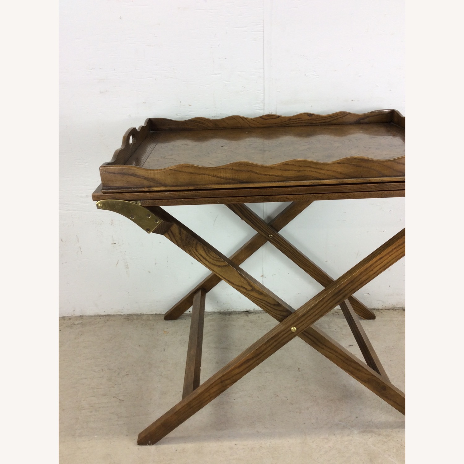 Vintage Campaign Serving Tray with 2 Folding Leafs - image-6