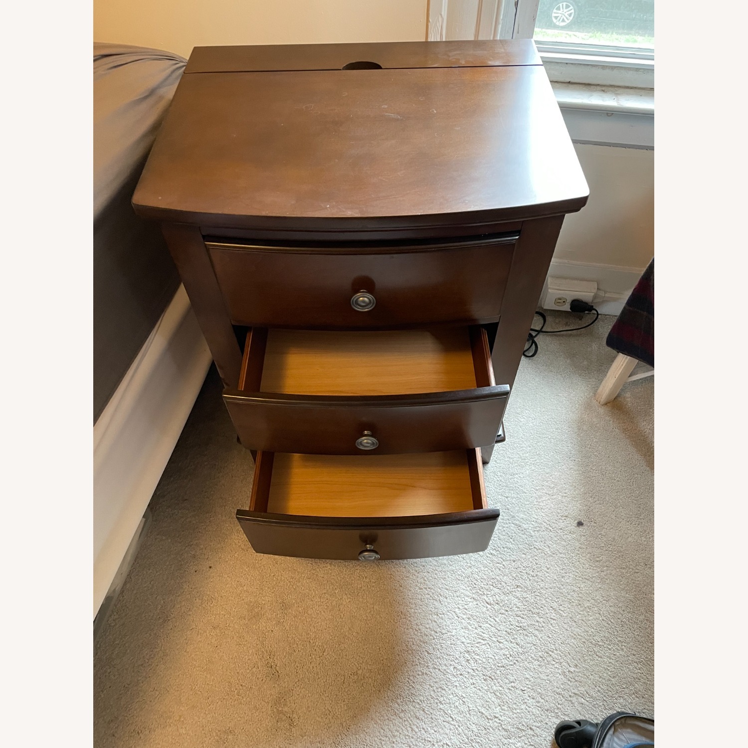 Raymour & Flanigan Merlot Nightstands - image-4