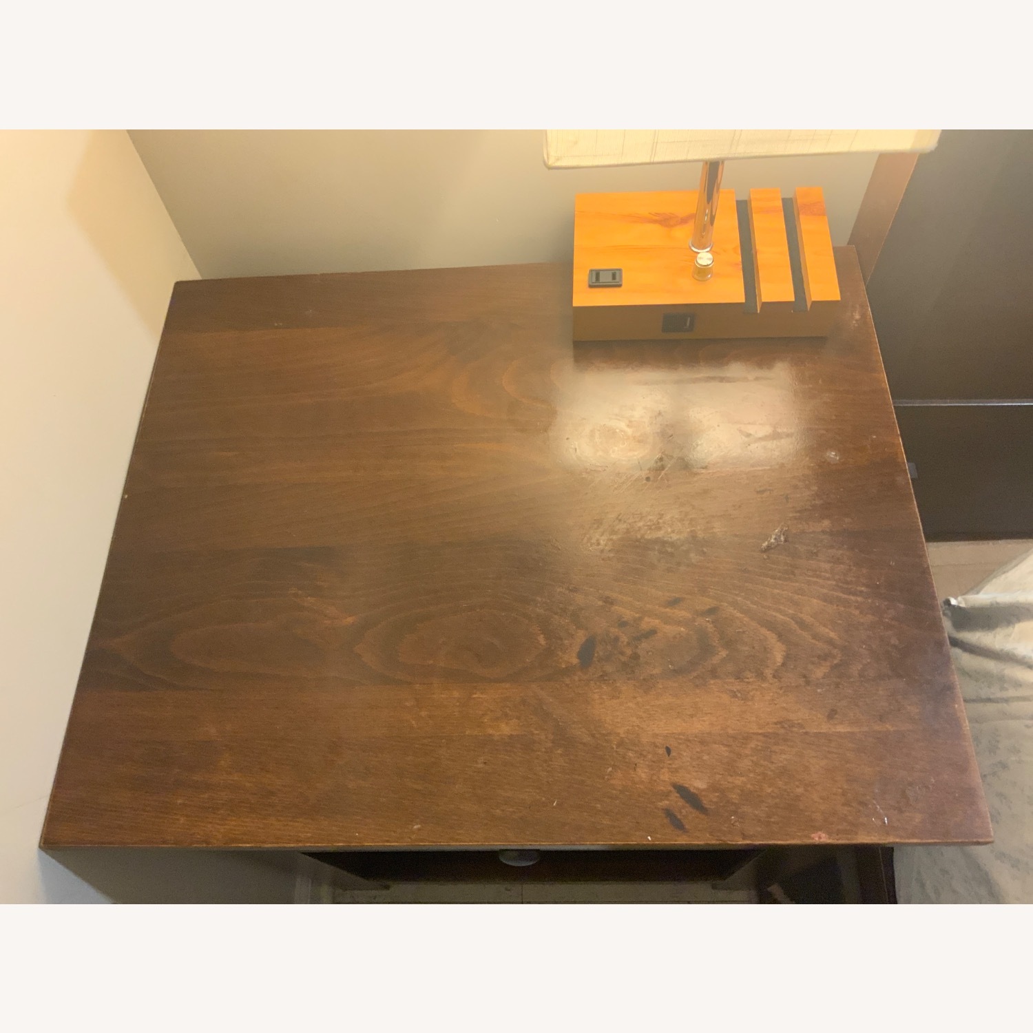 Wooden Bedside Table in Dark Brown - image-3