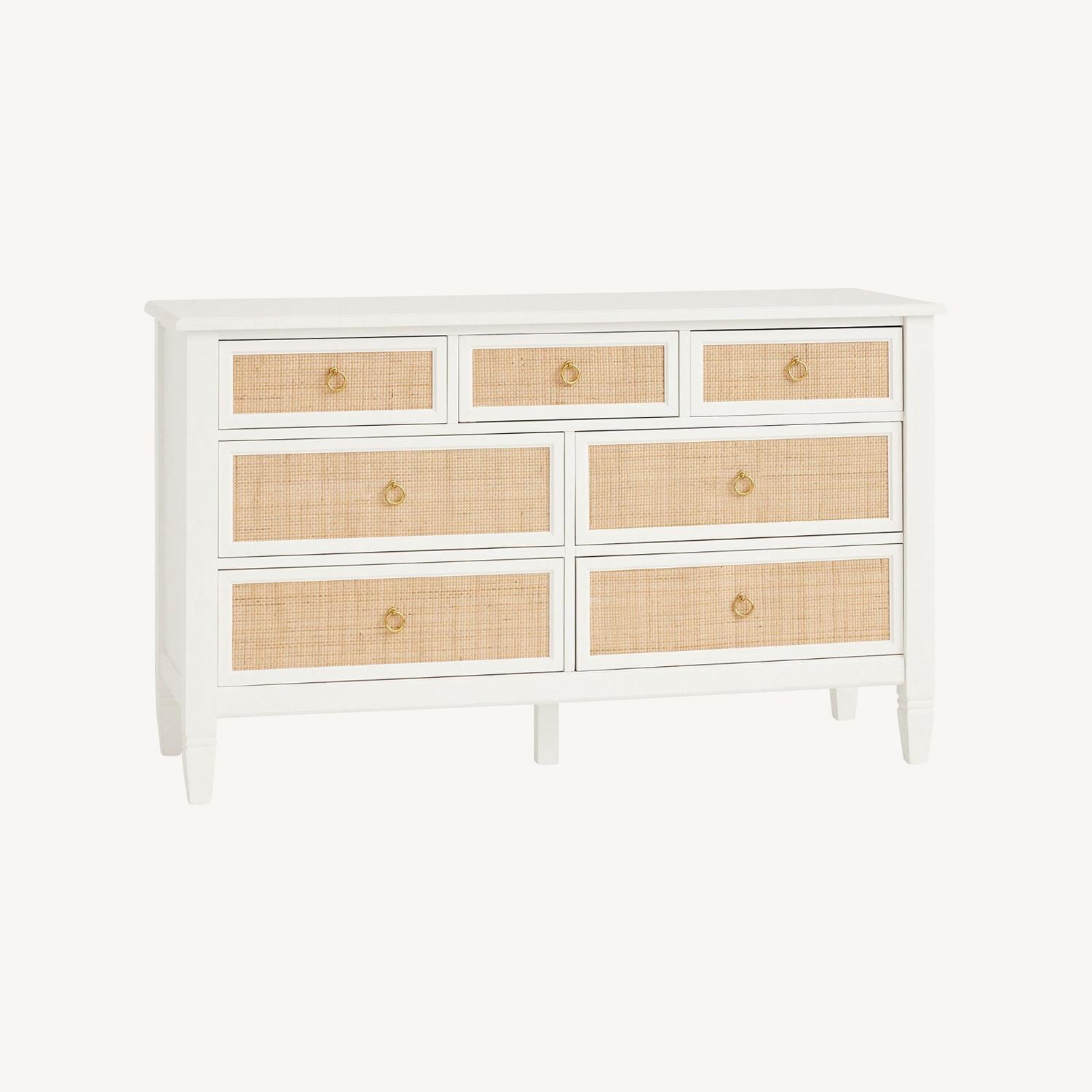 Pottery Barn Ava Regency Caned 7-Drawer Dresser - image-0