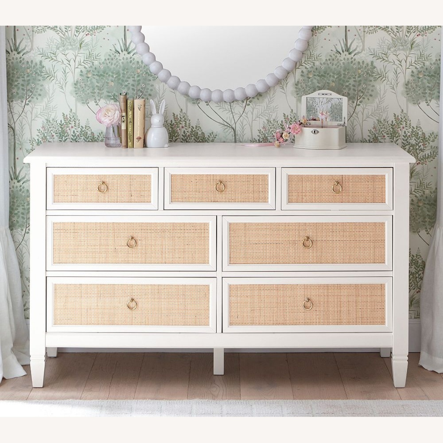 Pottery Barn Ava Regency Caned 7-Drawer Dresser - image-16