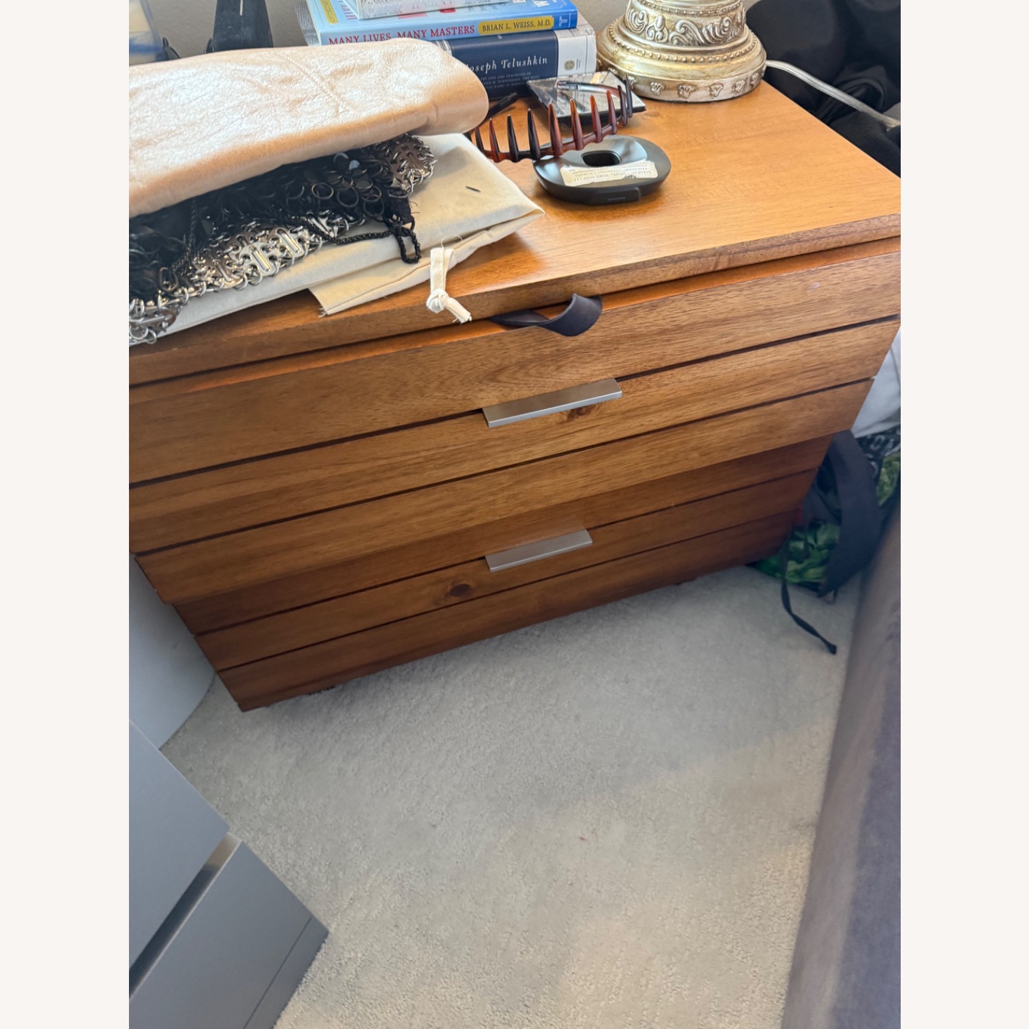 CB2 Linear 2-Drawer Wood Nightstand - image-5