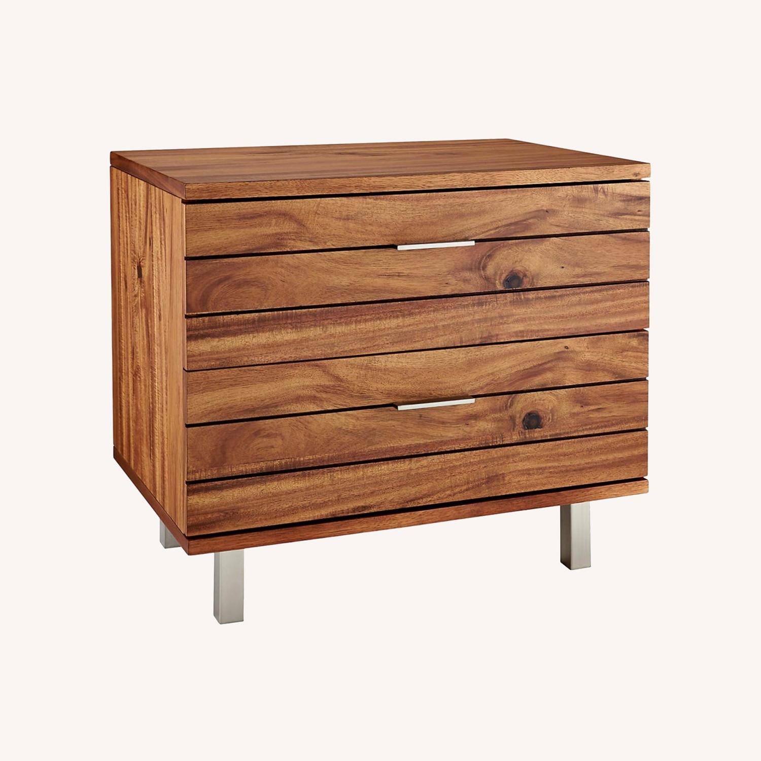 CB2 Linear 2-Drawer Wood Nightstand - image-0